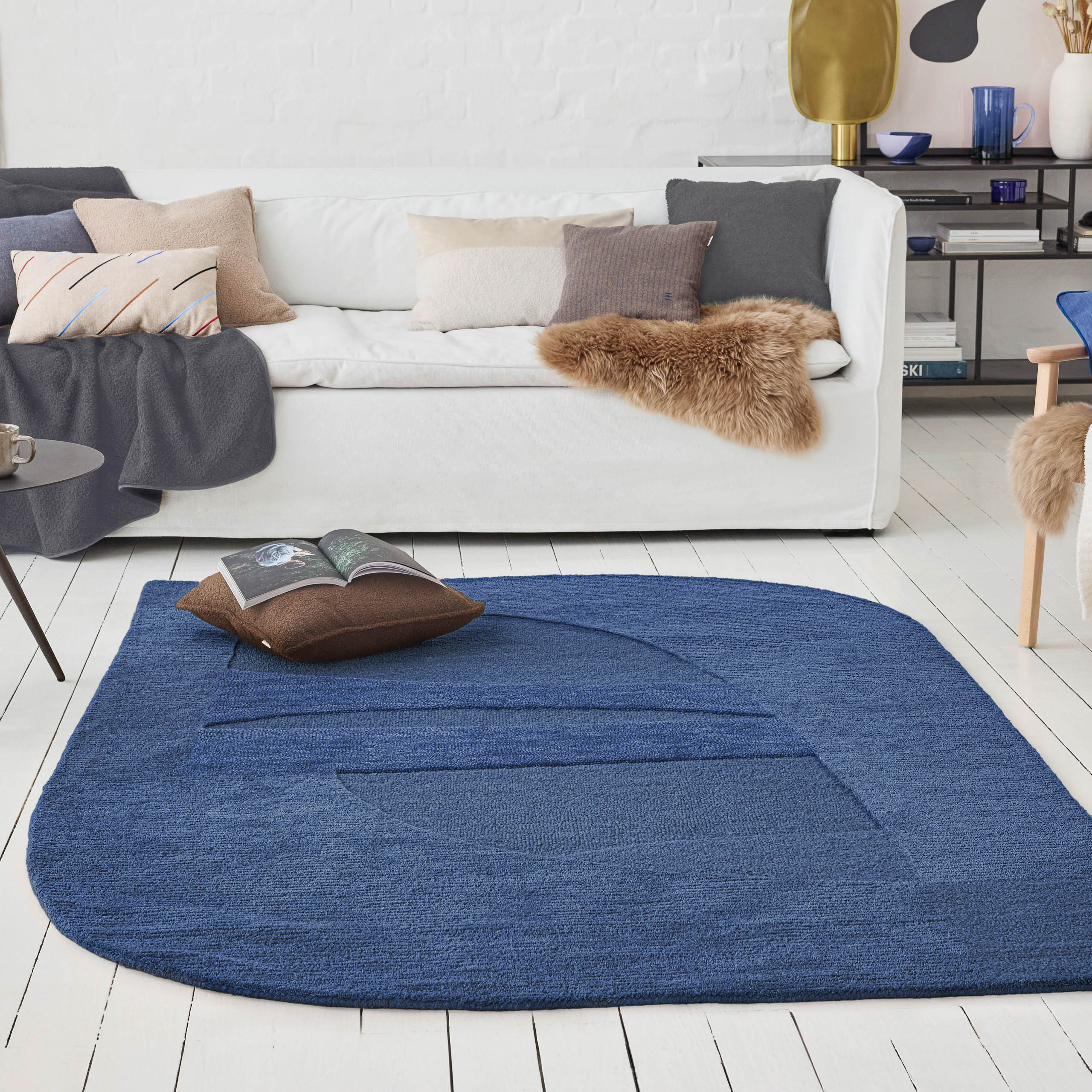 weconhome-dodo-kurzflorteppich-kobalt-blau-schurwolle image 2