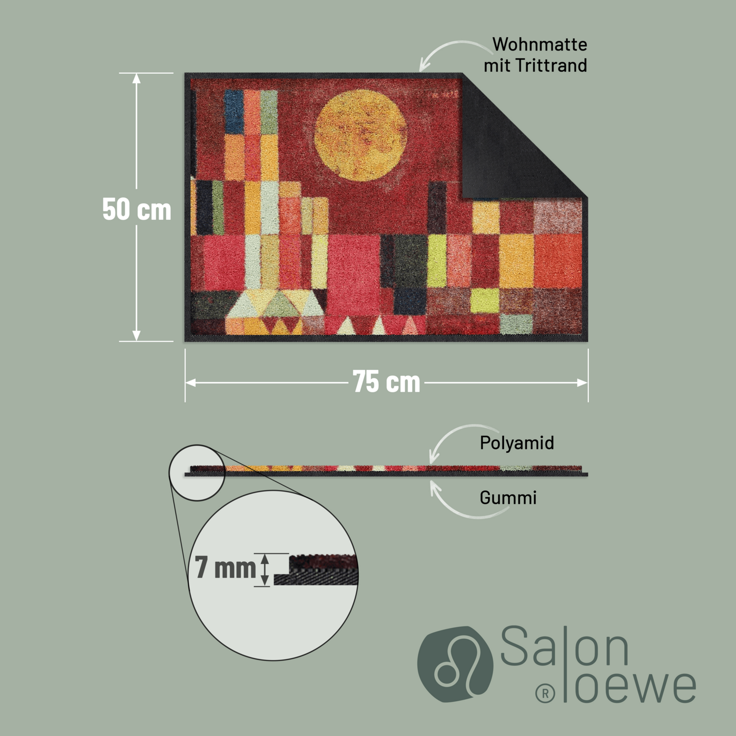 salonloewe-castle-and-sun-teppich-50-x-75-cm-geometrische-fu-matte-mit-mondmotiv image 4