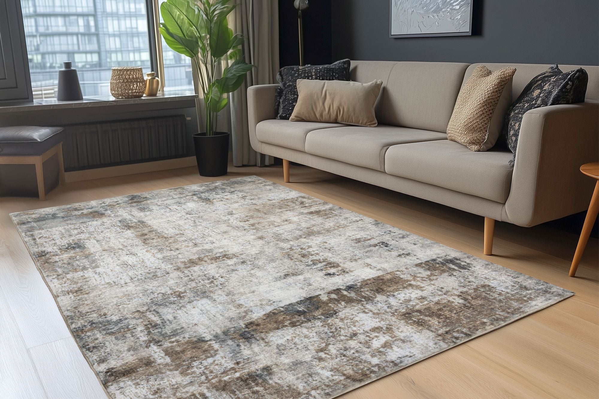 kayoom-elegantica-327-kurzflorteppich-taupe-9-mm-florh-he image 4