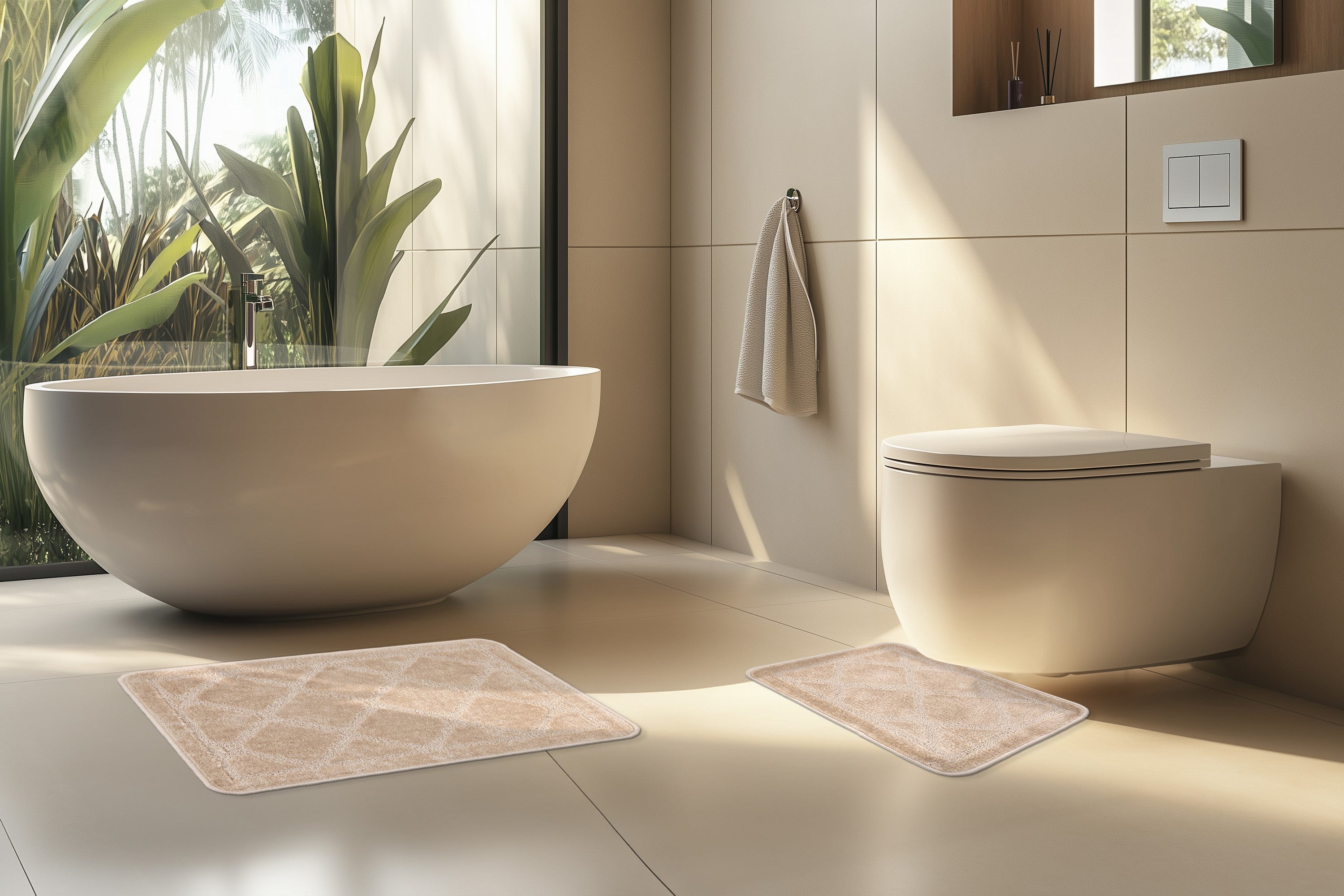 kayoom-badematte-soft-lagoon-125-2er-set-polypropylen-9-mm-florh-he-1200-g-m-rut image 3