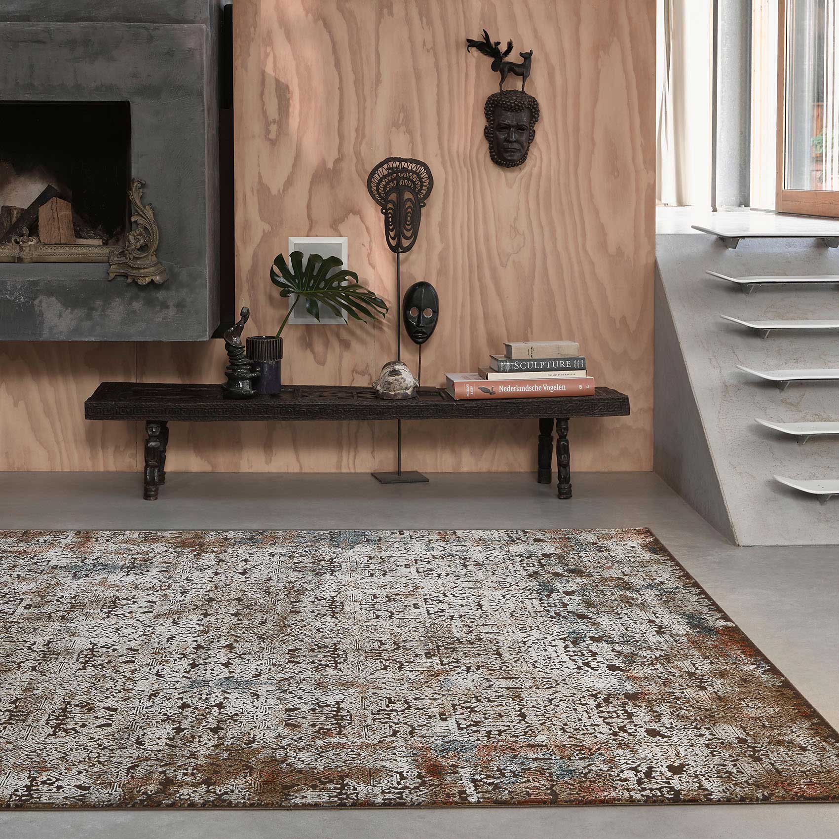 weconhome-bel-etage-vintage-teppich-braun-retro-muster-strapazierf-hig image 8