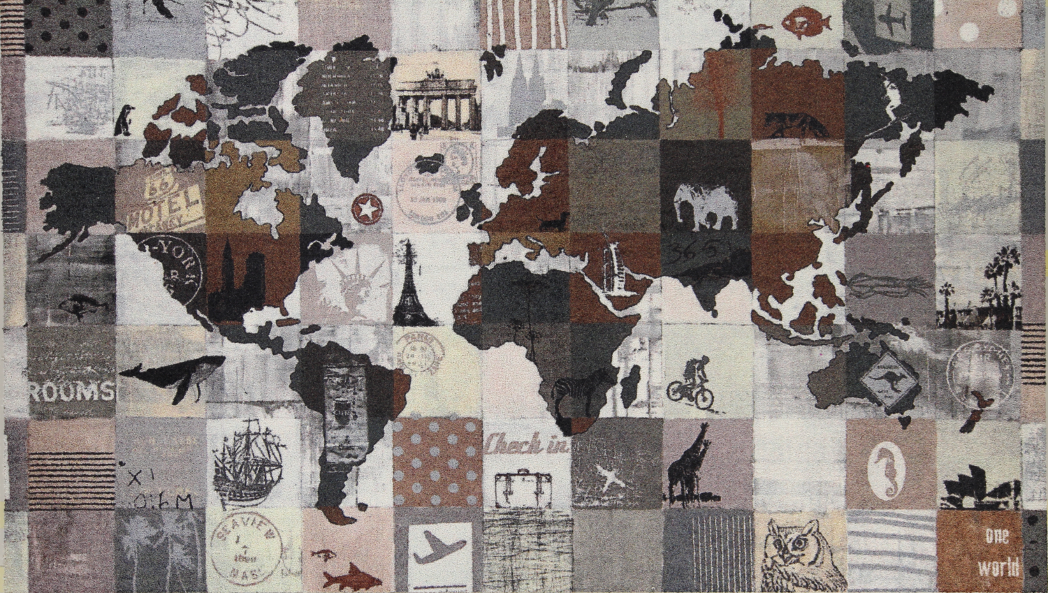 salonloewe-one-world-teppich-120-x-200-cm-weltkarten-design-polyamid-rutschfeste image 1