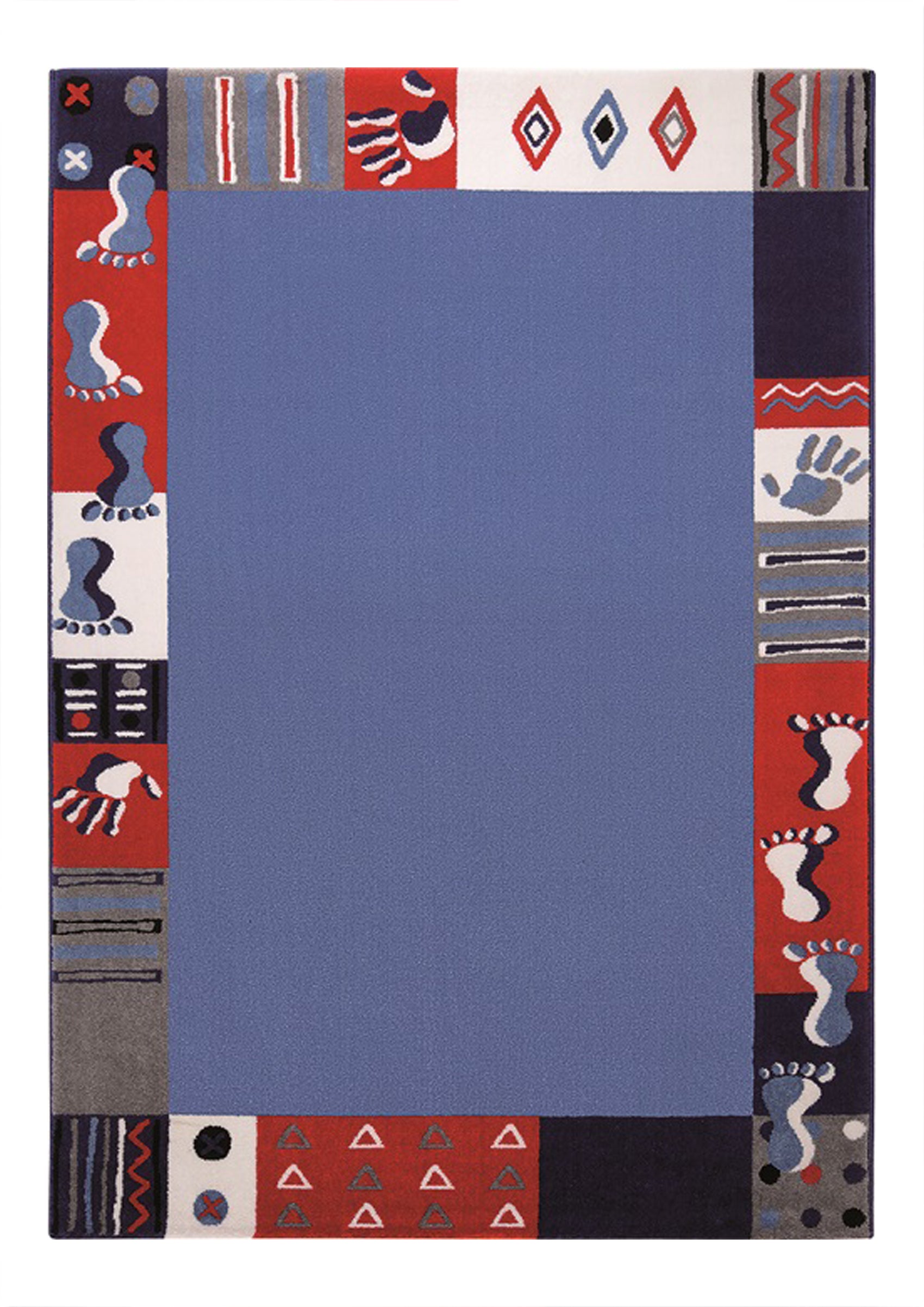 weconhome-kinderteppich-hand-feet-blau-gewebt-weicher-mikrofaser-flor-oeko-tex-z image 1
