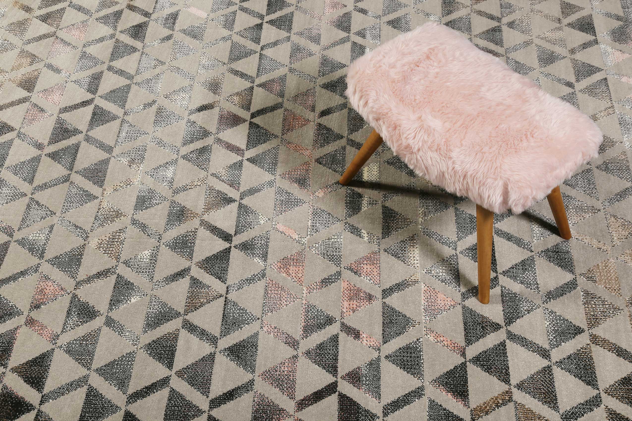 weconhome-pearl-2-0-kurzflor-teppich-grau-schwarz-rosa-gewebter-design-teppich image 6