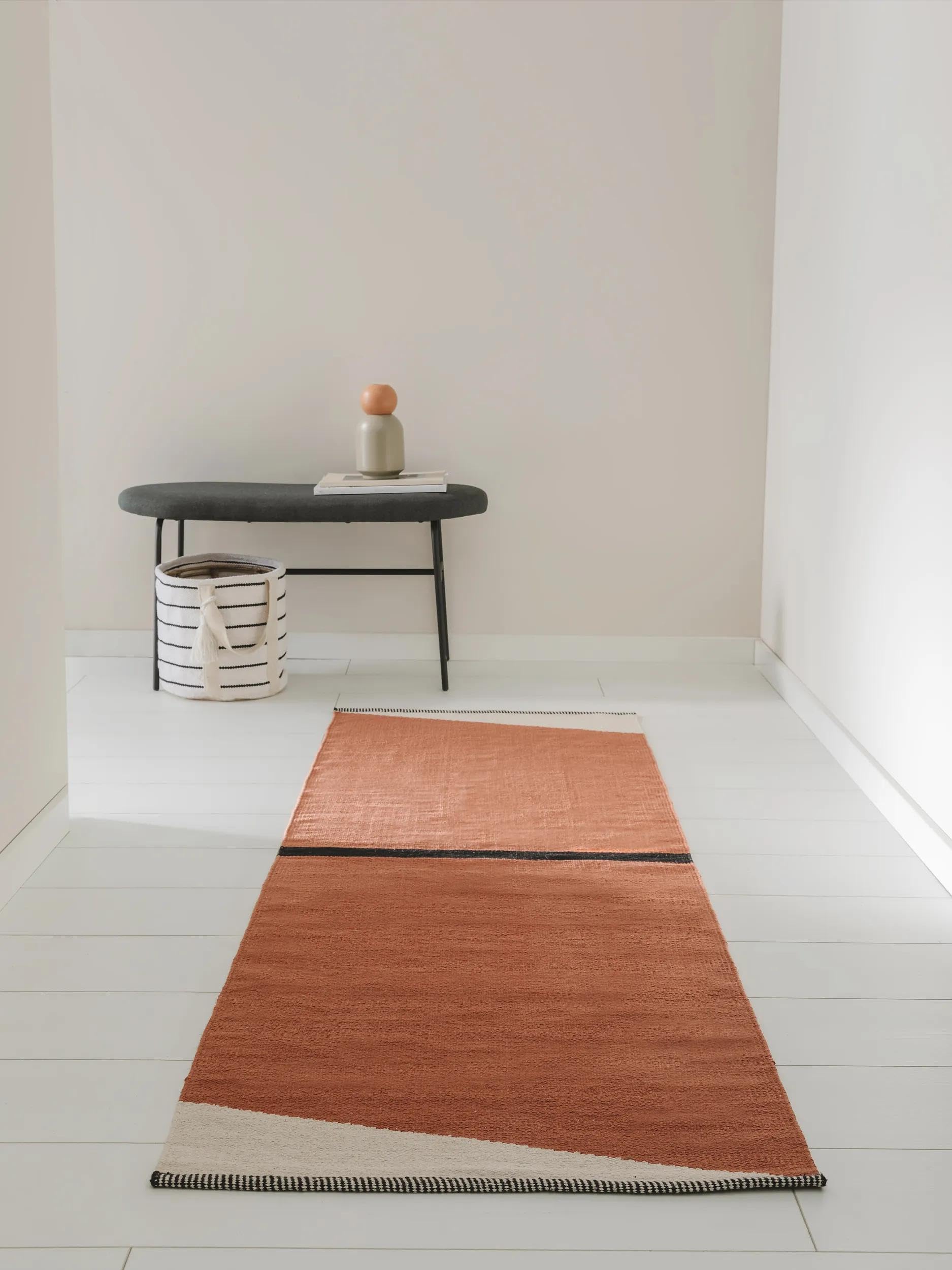benuta-pop-baumwollteppich-lenny-terracotta-70x200-cm-l-ufer-100-baumwolle-abstr image 1