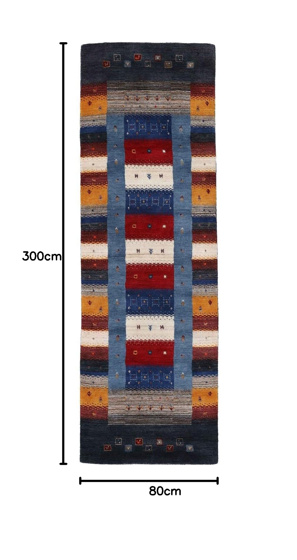 carpetfine-gabbeh-don-l-ufer-80x300-cm-multicolor-wolle image 2