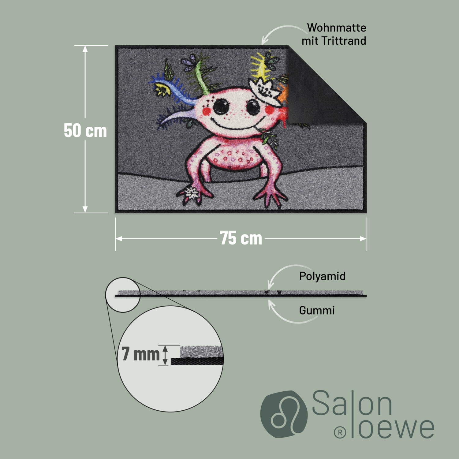 salonloewe-funky-lotti-eingangsmatte-50-x-75-cm-bunter-axolotl-mit-krone-made-in image 4