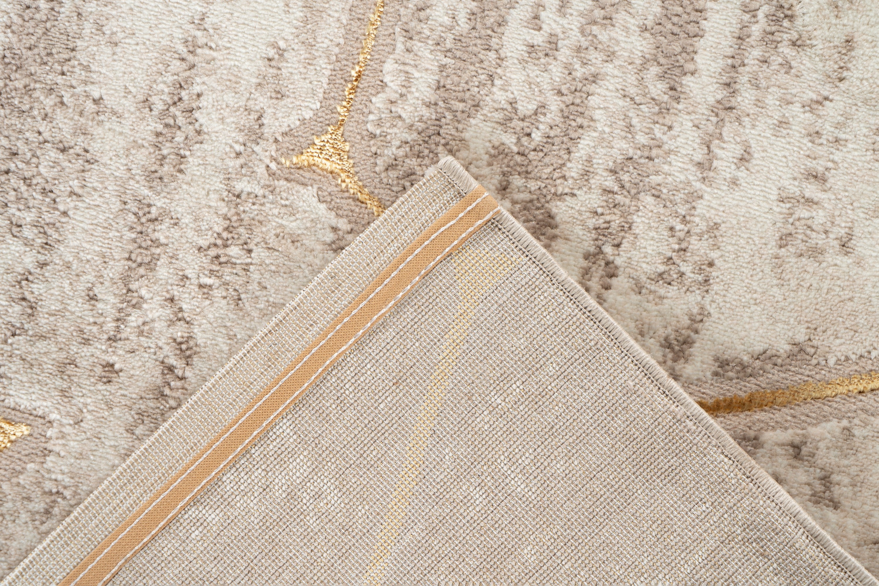 kayoom-smooth-flow-125-robuster-kurzflorteppich-80x300-cm-beige-polypropylen image 5