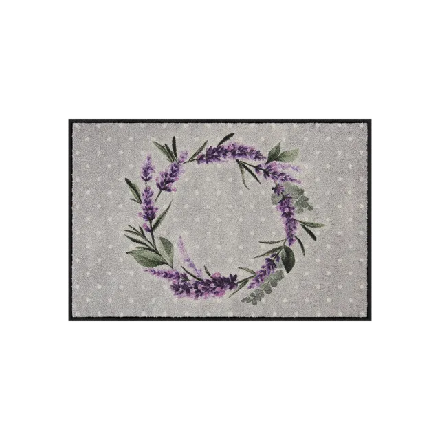 salonloewe-lavender-wreath-eingangsmatte-50-x-75-cm-lavendelkranz-grau image 1