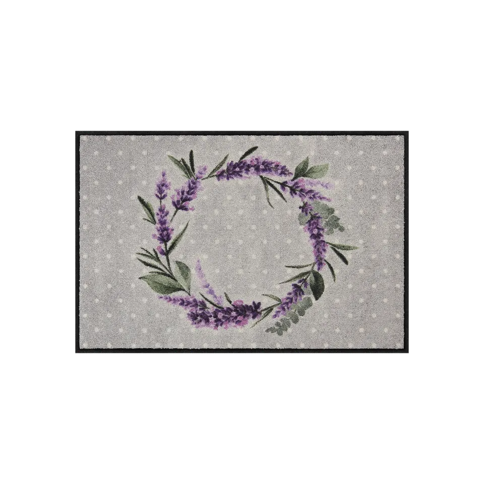salonloewe-lavender-wreath-eingangsmatte-50-x-75-cm-lavendelkranz-grau image 1
