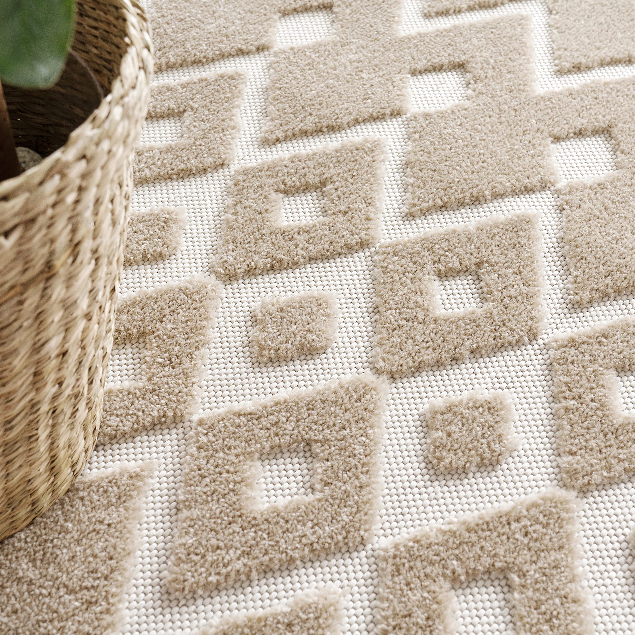 paco-home-outdoor-teppich-wetterfest-rund-160-cm-boho-3d-optik-beige-creme-100-p image 3
