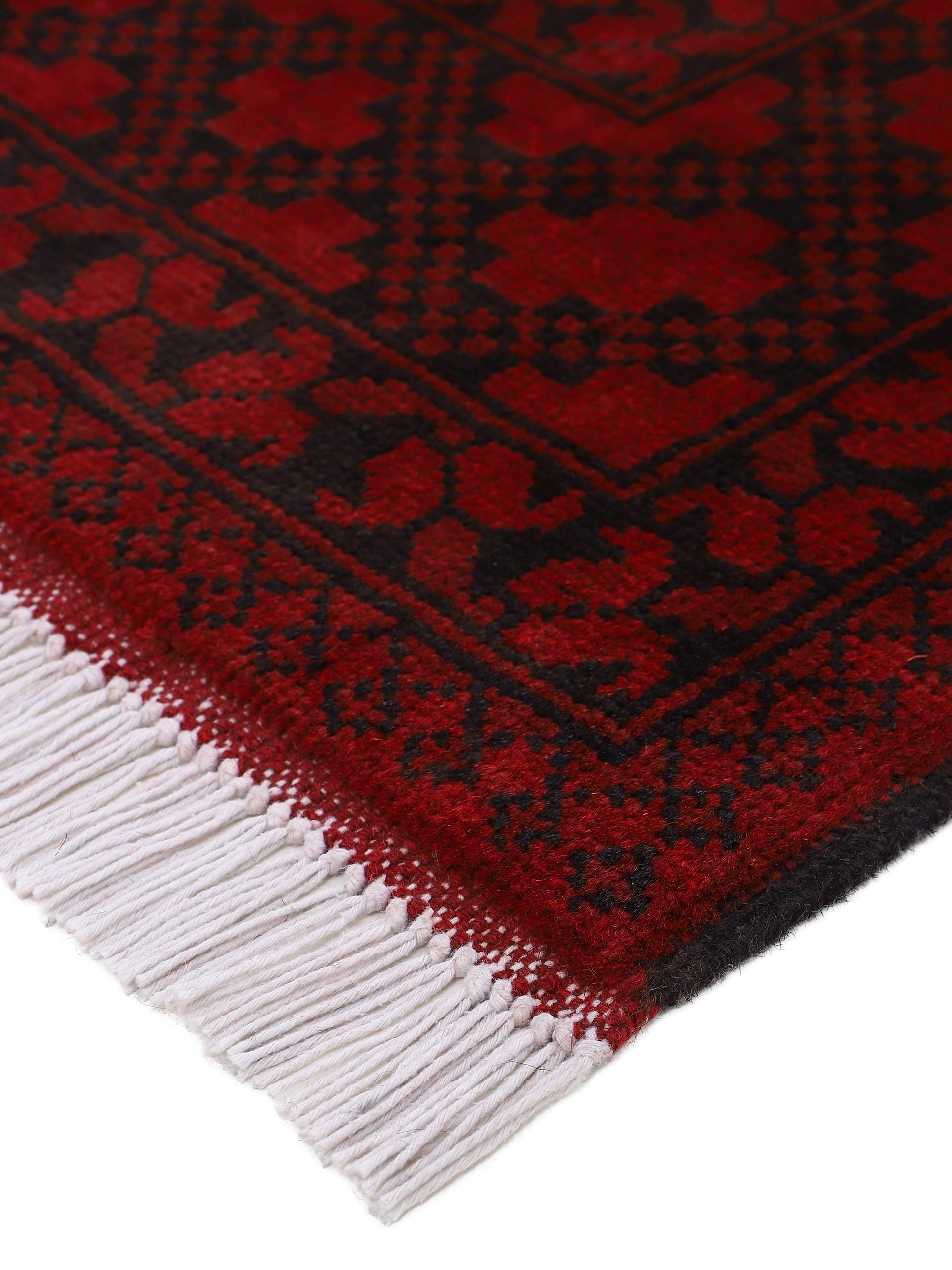 carpetfine-afghan-akhche-l-ufer-rot-80x200-cm-handgekn-pft-wolle image 6