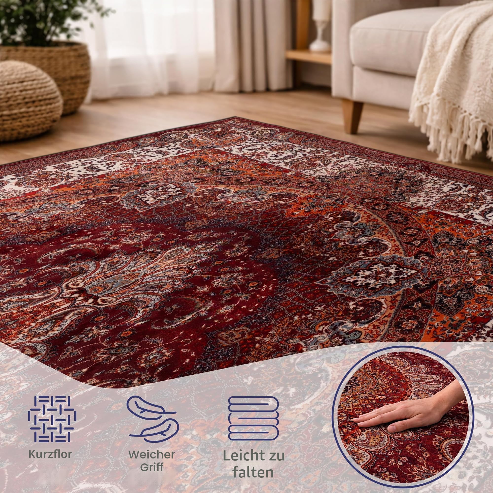 paco-home-passion-vintage-teppich-rot-orange-80x150-cm image 5