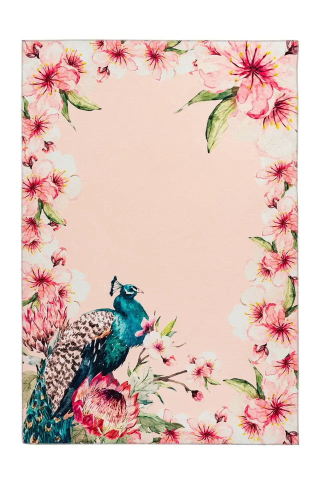 kayoom-blossom-125-bedruckter-flachflorteppich-mit-ziernaht-filzr-cken-f-r-fu-bo image 1