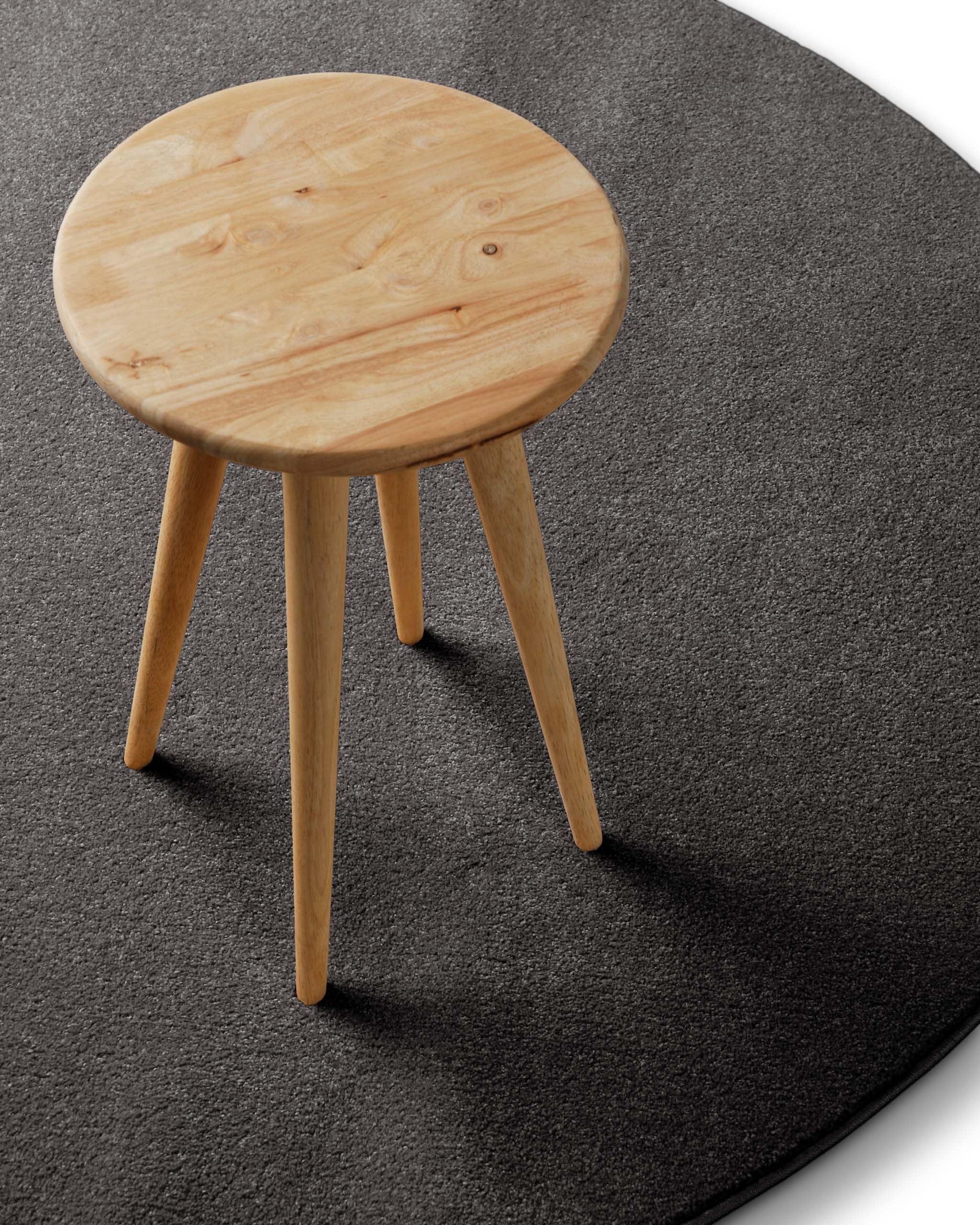 weconhome-basics-freja-kurzflorteppich-rund-anthrazit-grau image 2