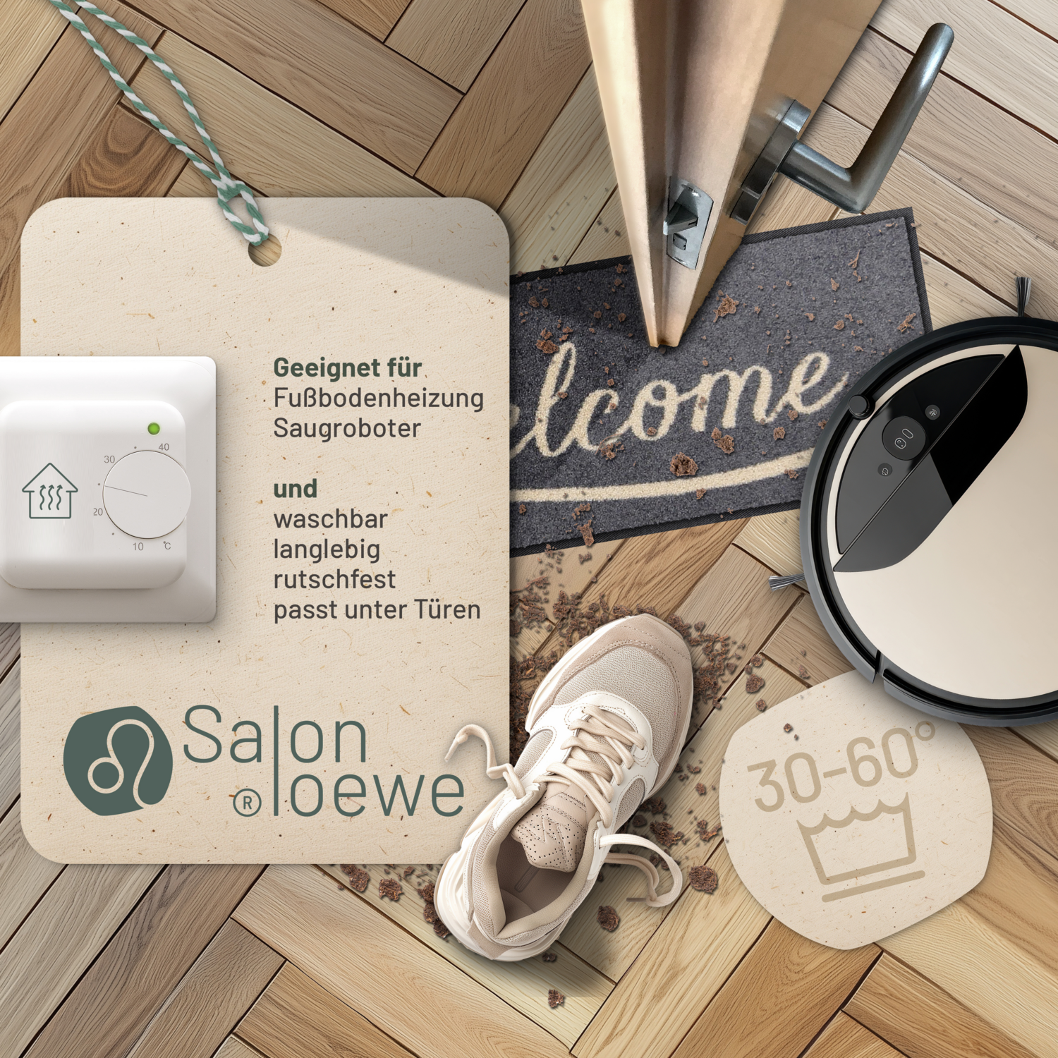salonloewe-simply-welcome-grey-minimatte-30-x-75-cm-waschbare-fu-matte-mit-welco image 3