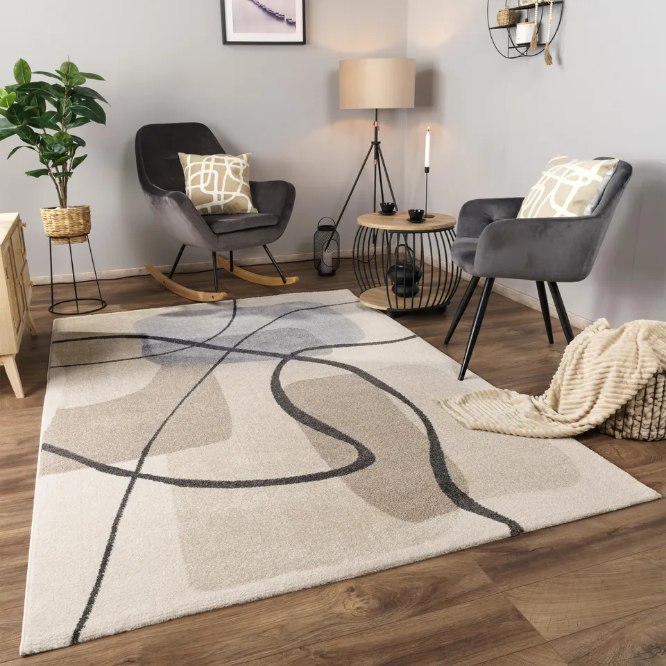 paco-home-kurzflor-teppich-geometrisch-3d-creme-240x340-cm image 1