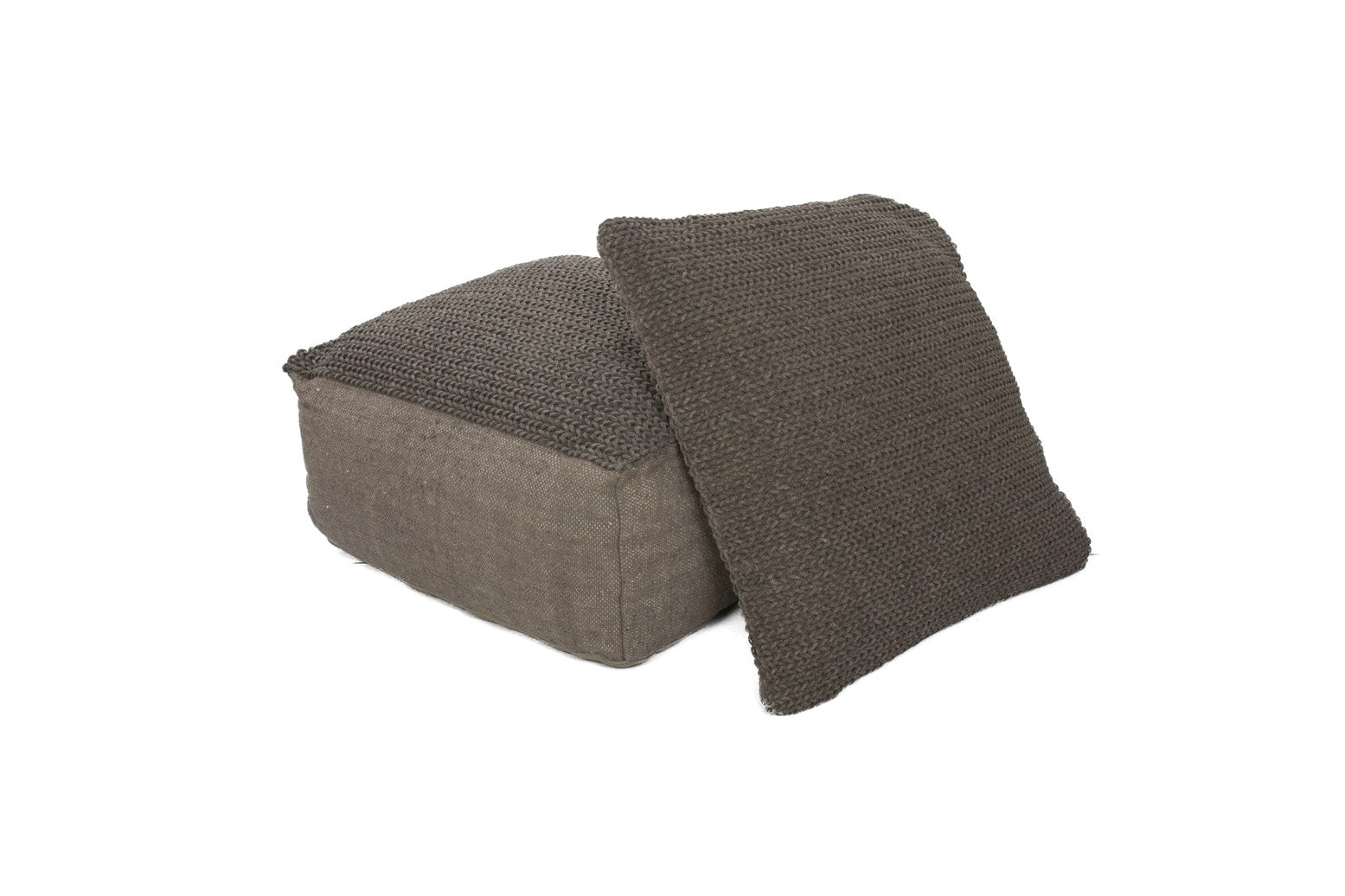 kayoom-shaun-210-sitzkissen-set-mit-pouf-handgefertigt-grau-polyester-baumwoll-m image 1