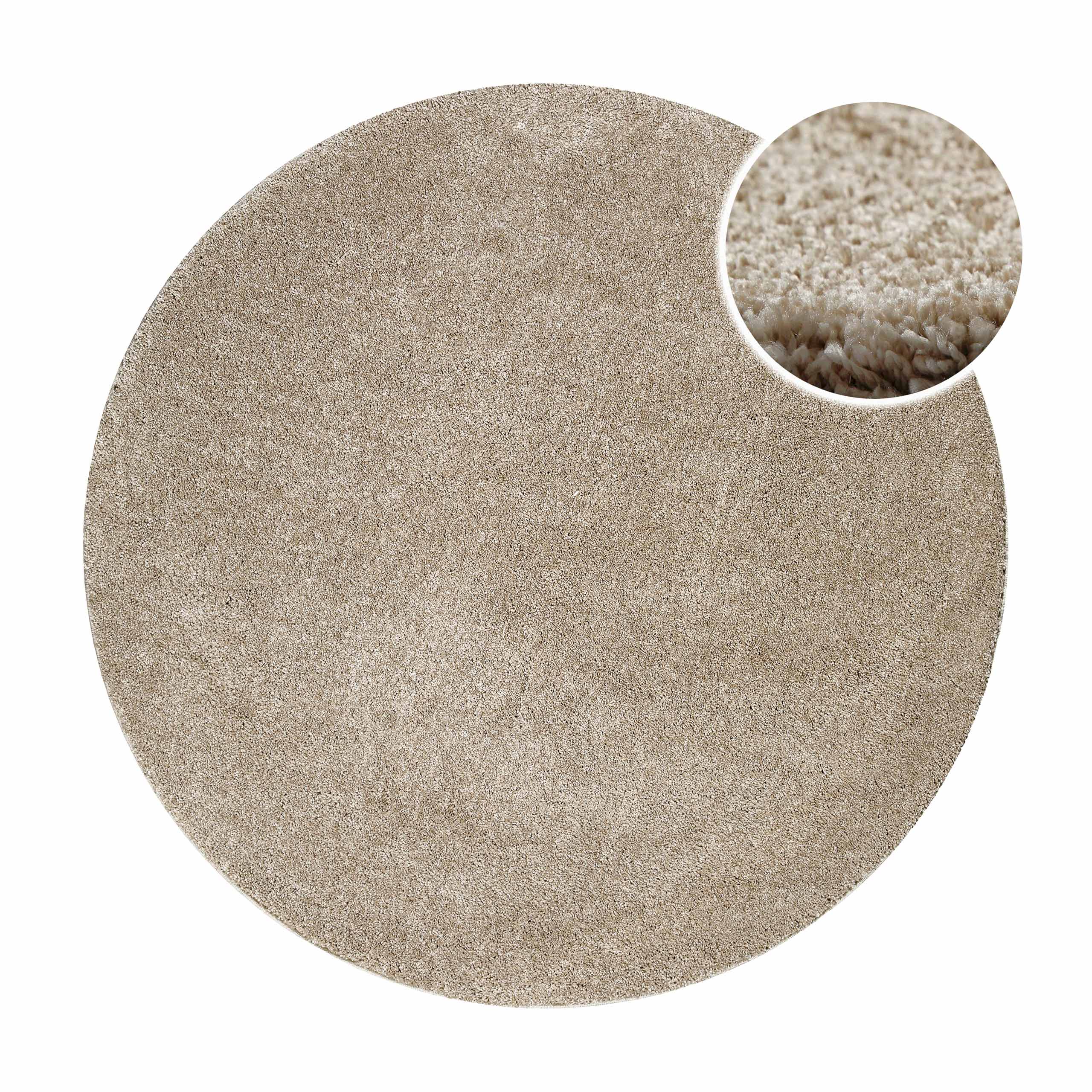 weconhome-basics-kurzflorteppich-nova-rund-sand-beige-maschinell-gewebt-syntheti image 1