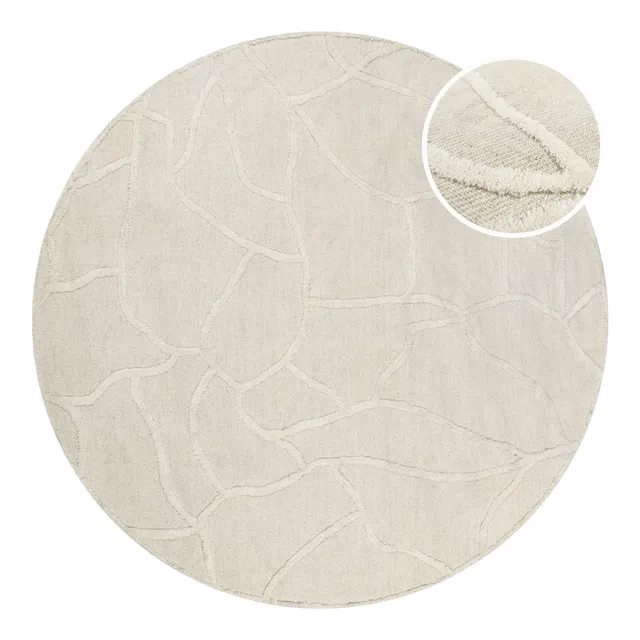 weconhome-hamptons-twentysix-kurzflor-teppich-rund-creme-wei image 1