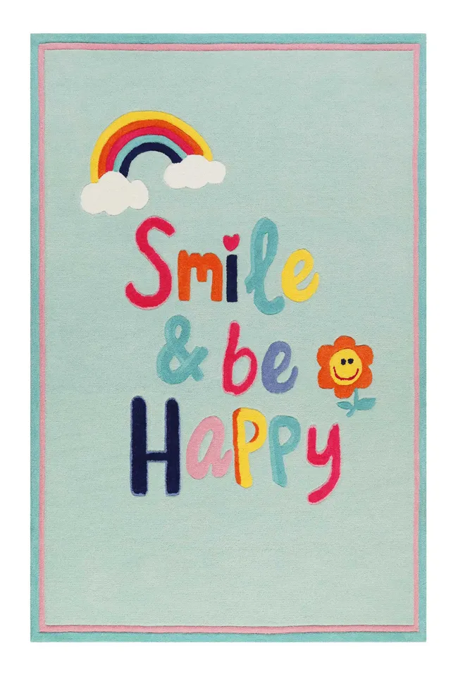 smart-kids-happy-me-kinderteppich-t-rkis-eckig image 1