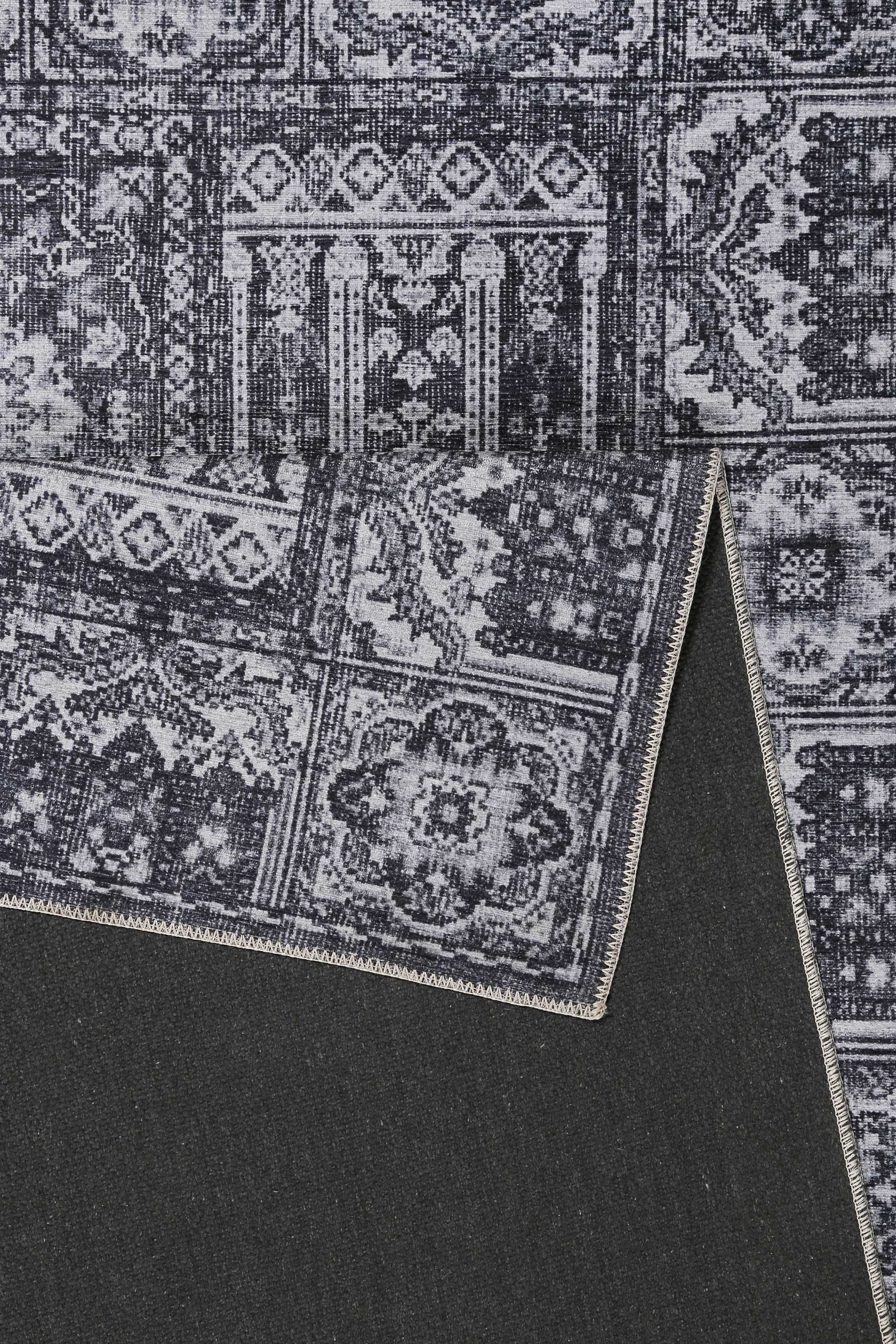 weconhome-vintage-teppich-grau-anthrazit-kurzflor-fresh-bachtiar-chenille-baumwo image 3