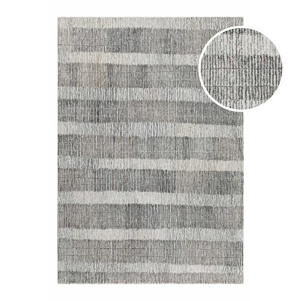 weconhome-hamptons-forty-kurzflorteppich-beige-grau-handgetuftet-fasermix image 1