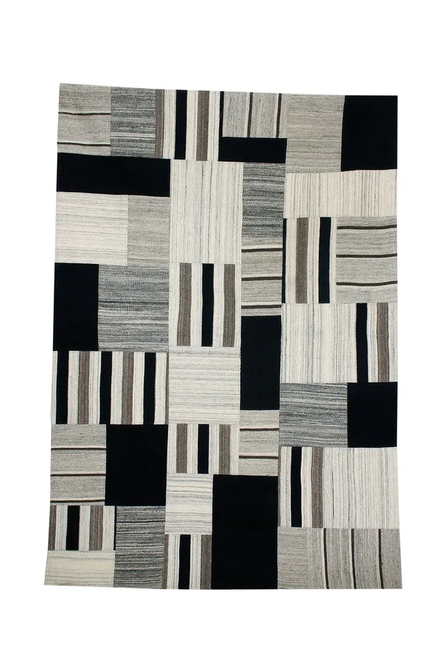 kayoom-radical-320-handgefertigter-naturteppich-im-patchwork-design-aus-wolle-un image 1