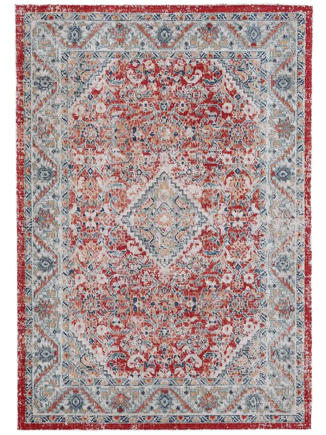 carpetfine-flachgewebeteppich-noah-rot-120x170-cm-moderner-vintage-teppich-f-r-w image 1