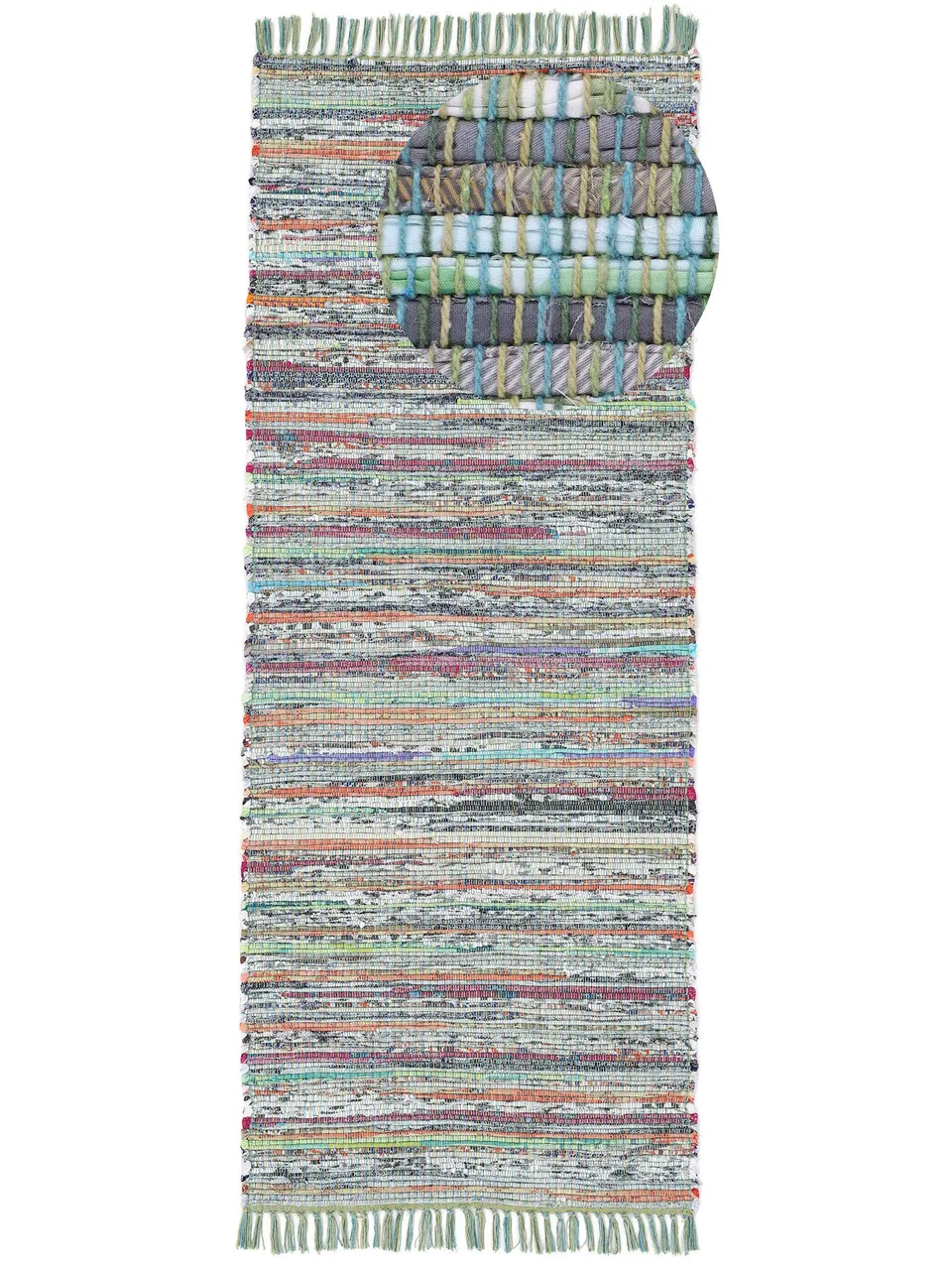 carpetfine-kelim-chindi-l-ufer-75x240-cm-in-gr-n image 1