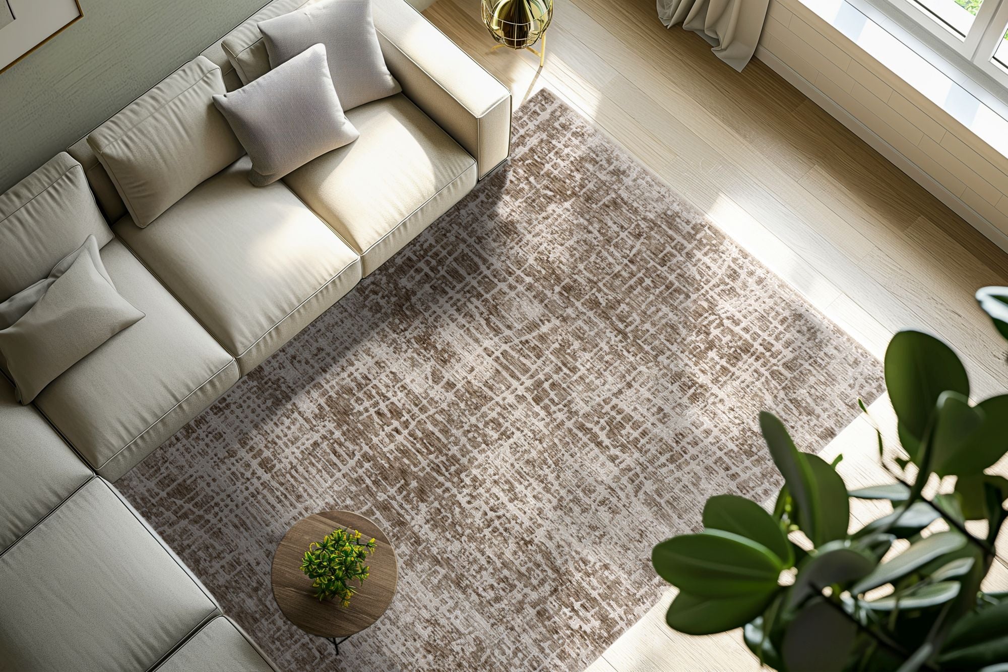 kayoom-amora-260-taupe-kurzflorteppich-11-mm-florh-he-polyester-1900-g-m-maschin image 4