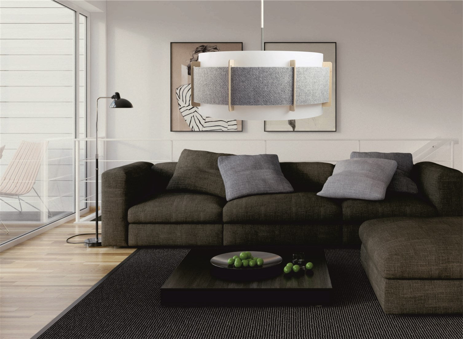 kayoom-h-ngelampe-lux-110-trendige-design-h-ngelampe-mit-filzanteil-holz-und-kun image 2