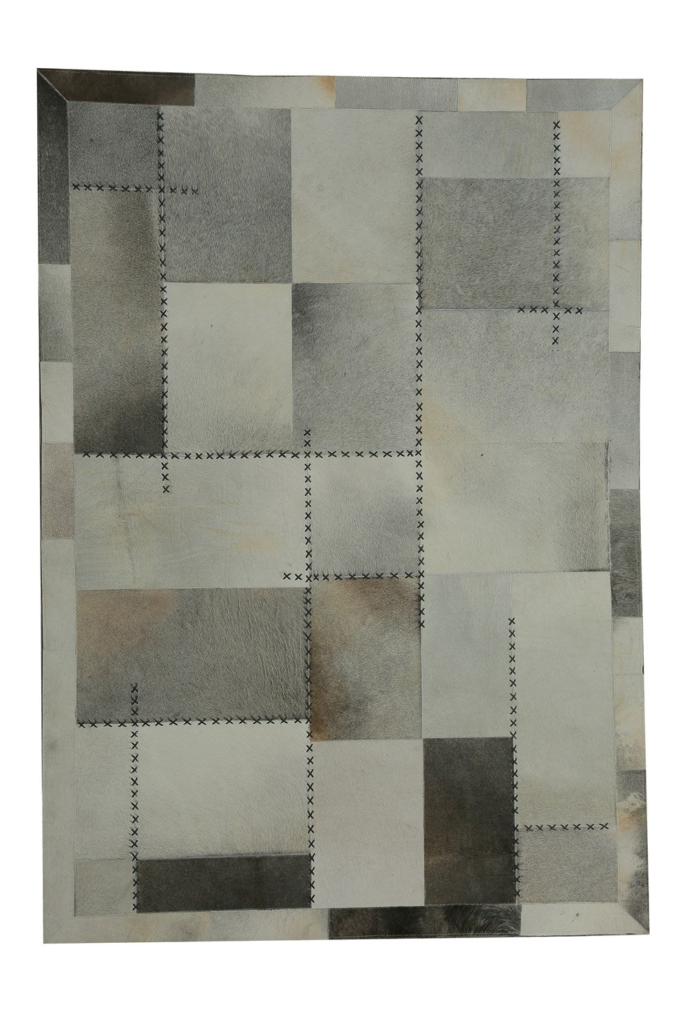 kayoom-mystic-110-lederteppich-patchwork-optik image 2