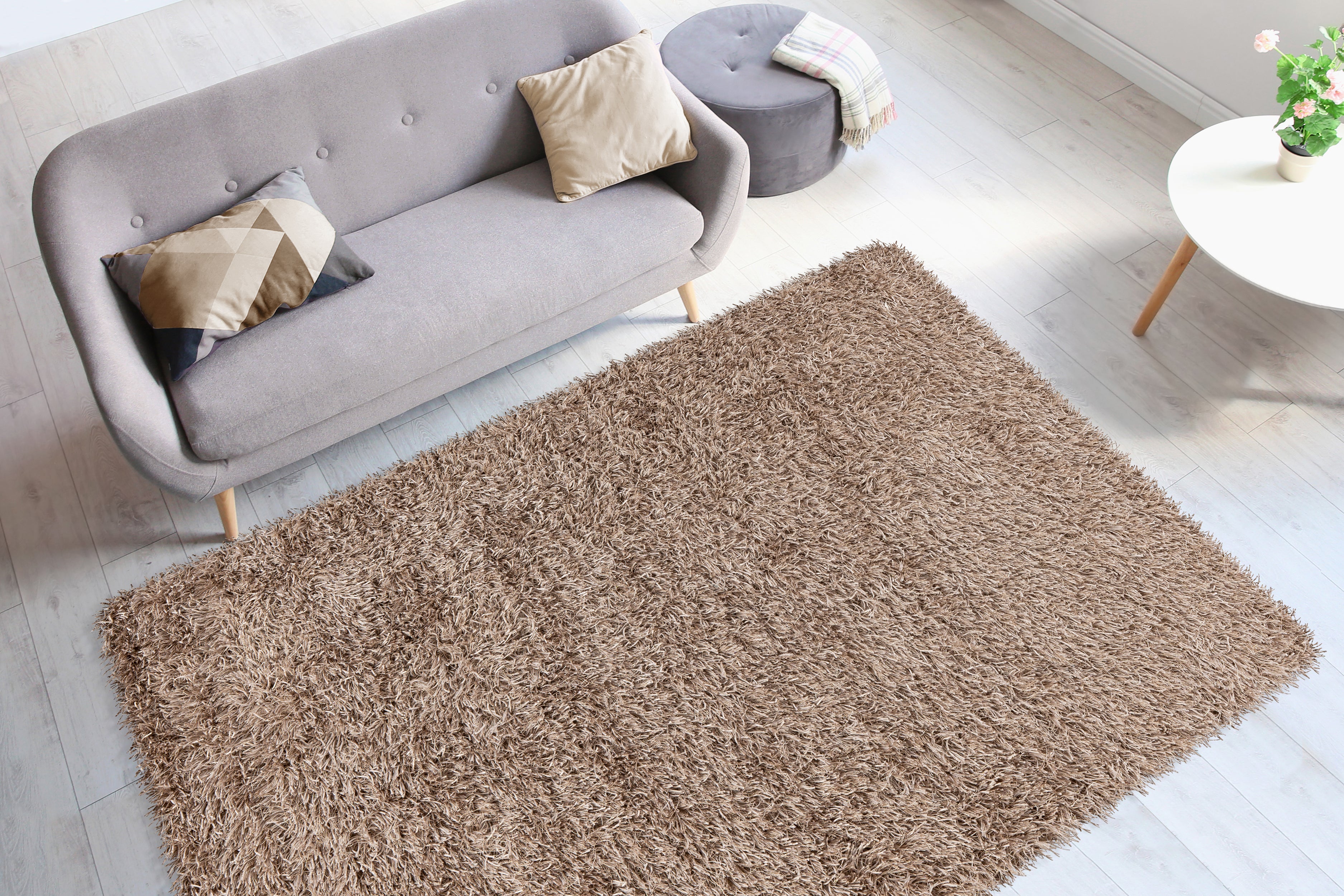 kayoom-beat-8102-langflorteppich-wei-taupe-flauschiger-fransenteppich image 3
