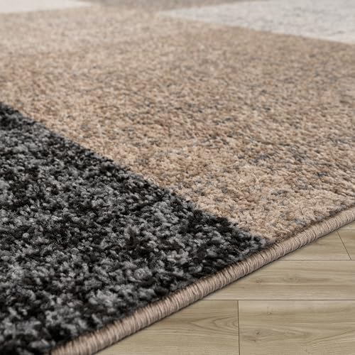 paco-home-designer-kurzflorteppich-kariert-braun-creme-120x170-cm image 7