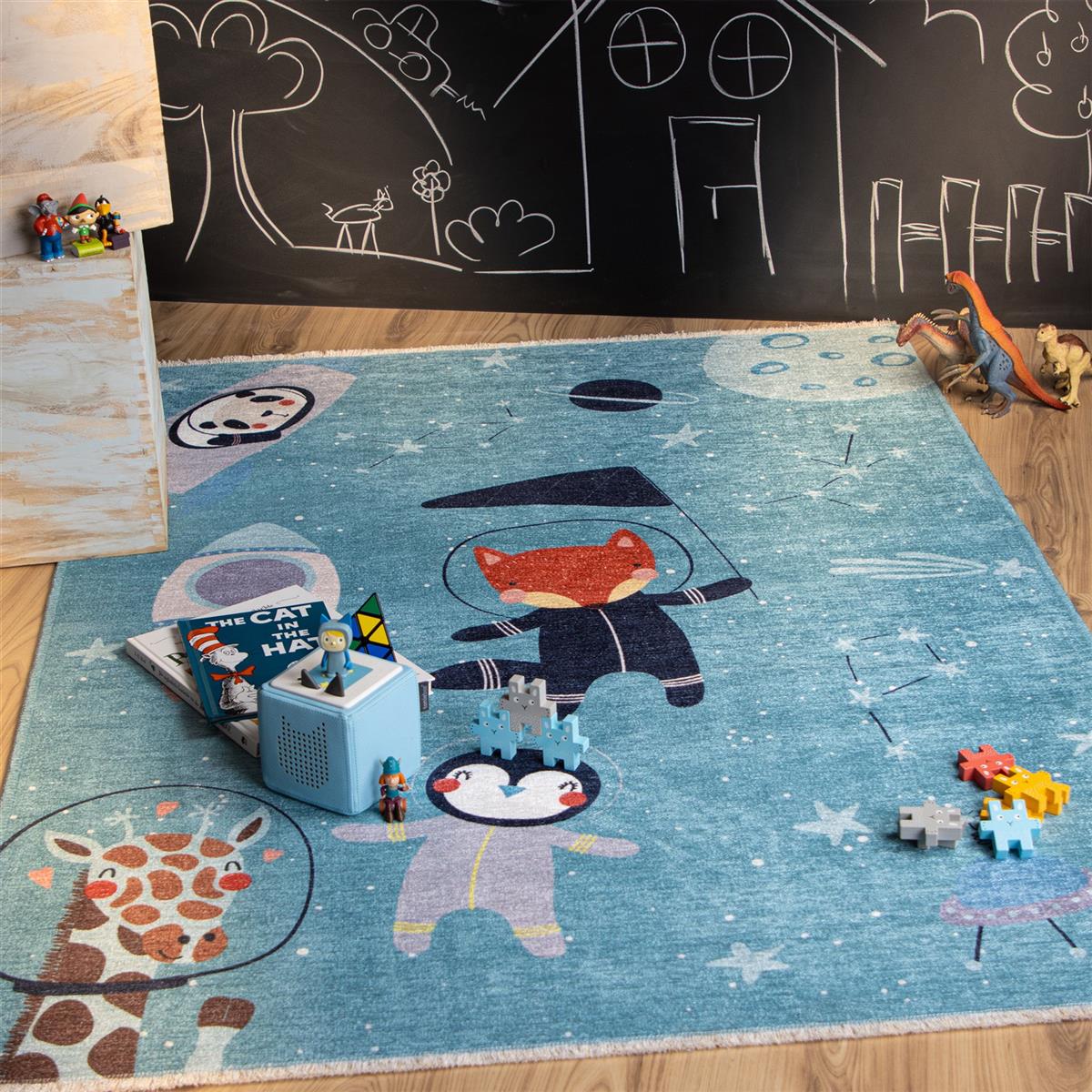 kayoom-joanna-610-spaceblau-kinderteppich-115x170-cm-vintage-design image 2