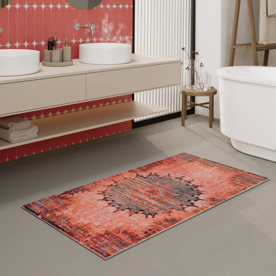 weconhome-badteppich-healing-rot-orientalisch-vintage image 1