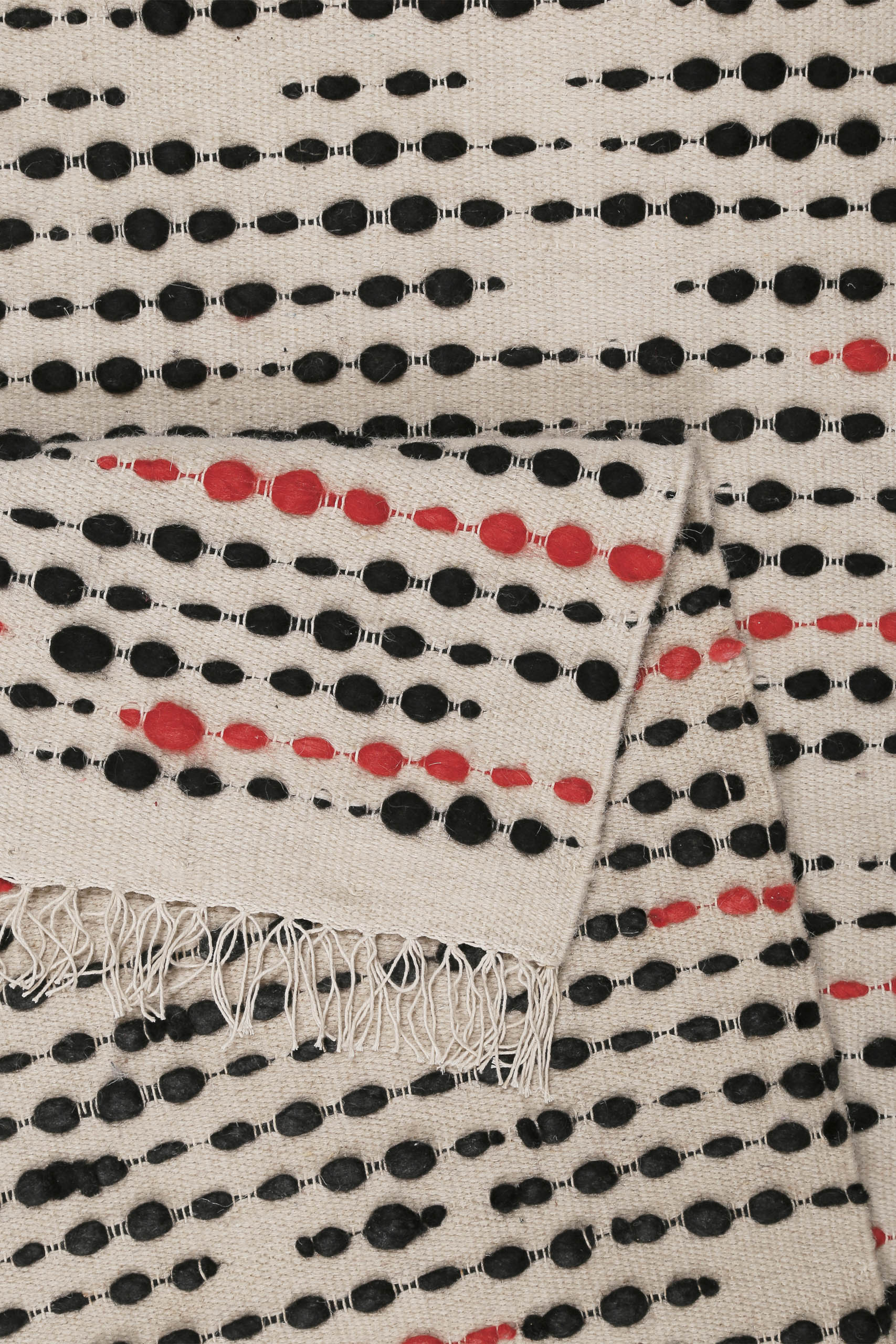 weconhome-london-red-wollteppich-creme-beige-punkte-hoch-tief image 4