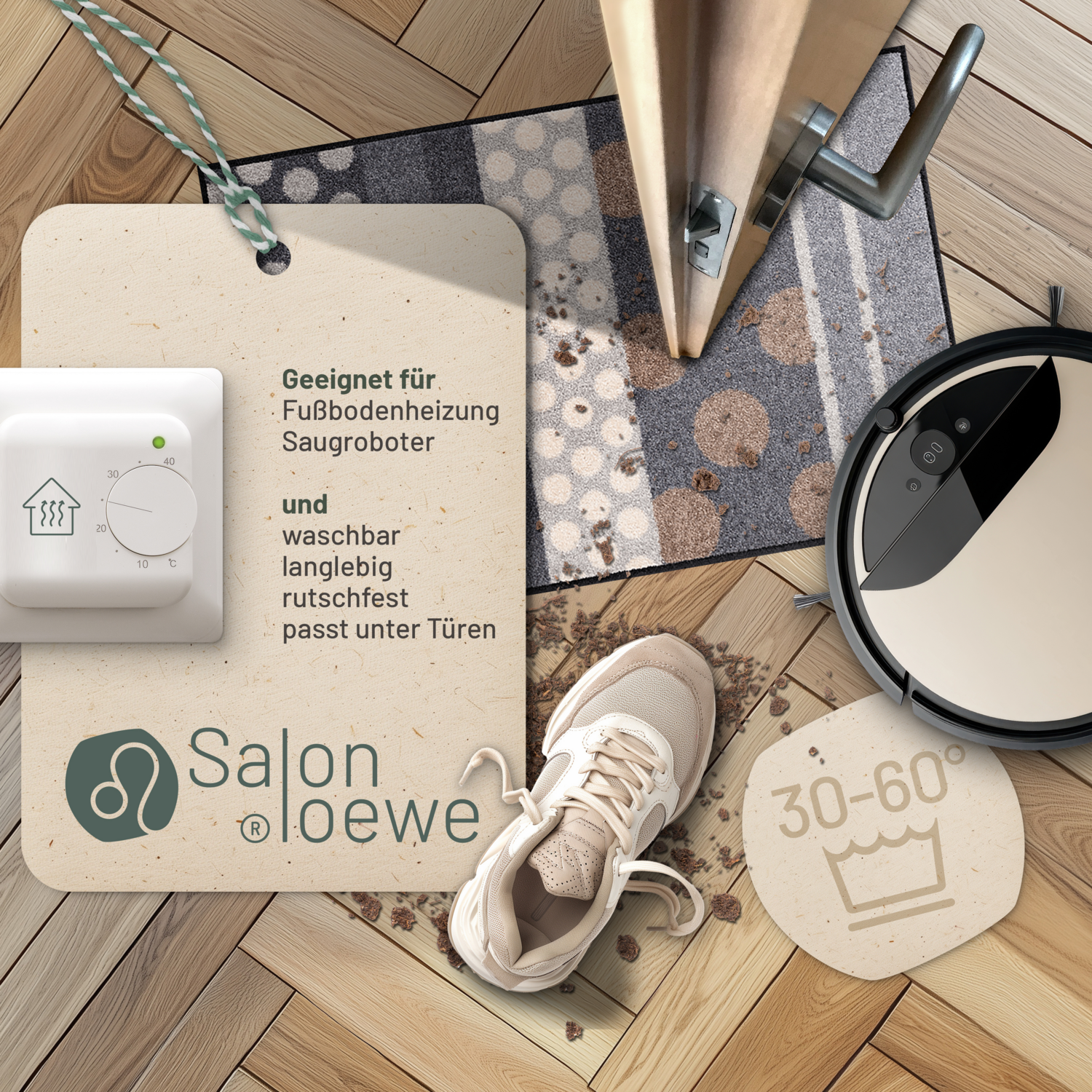 salonloewe-glamour-dots-grau-teppich-50-x-75-cm-gemusterte-fu-matte-in-beige-und image 3