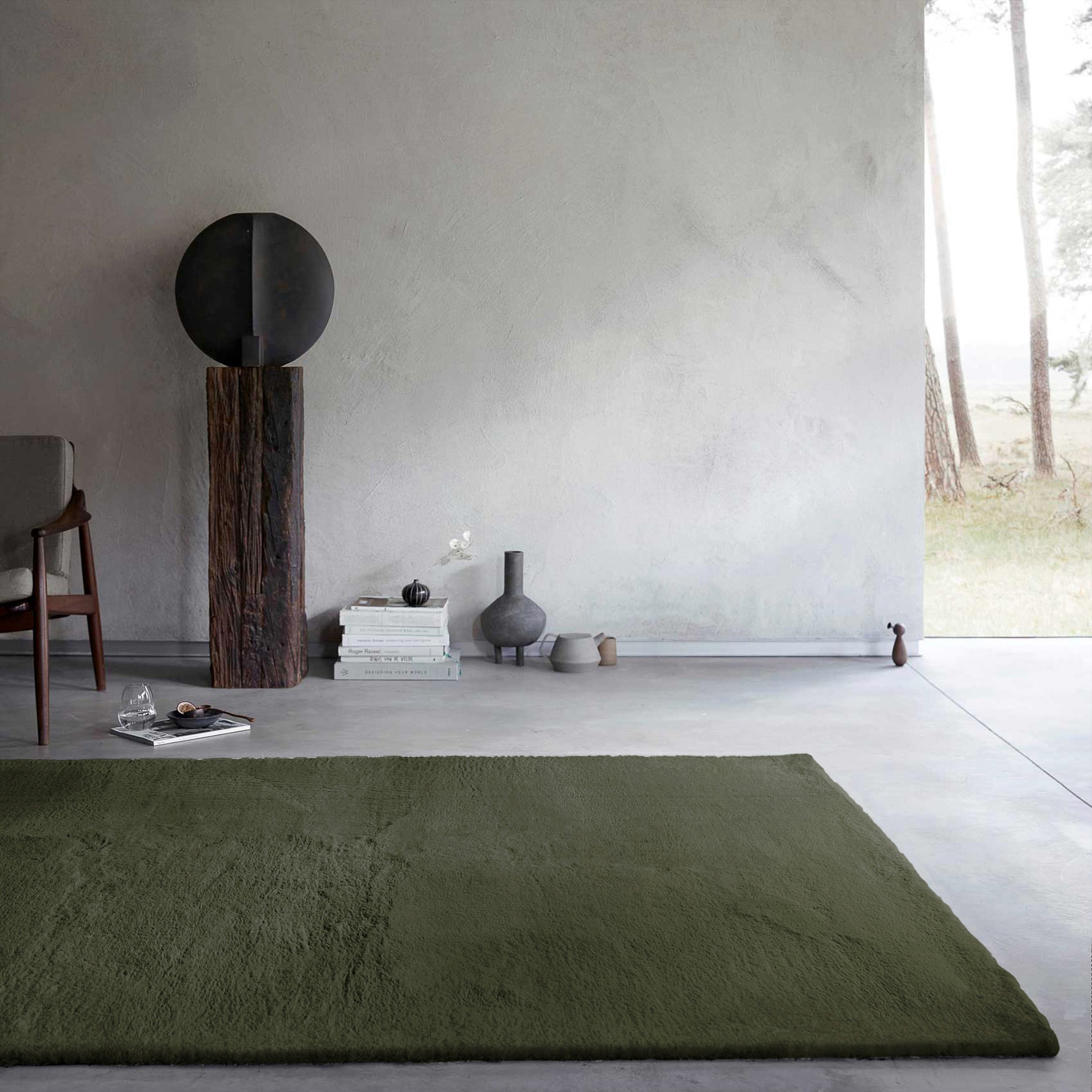 weconhome-basics-anna-kunstfell-teppich-olive-flauschig image 2