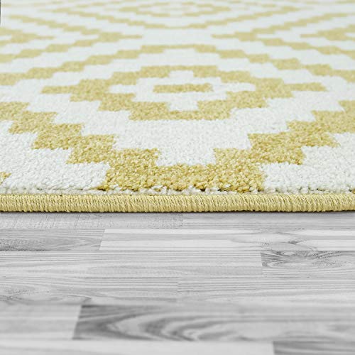 paco-home-wohnzimmer-teppich-rauten-muster-pastell-gelb-wei-60x100-cm-boho-ethno image 6