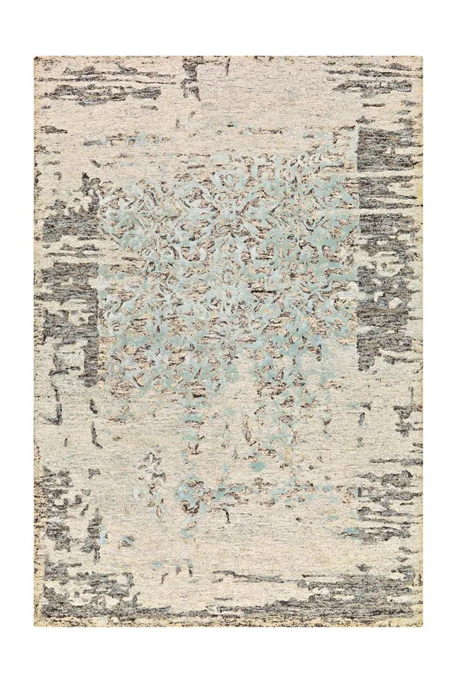 kayoom-damast-8067-kurzflorteppich-handgetufteter-shabby-chic-teppich-verwaschen image 1