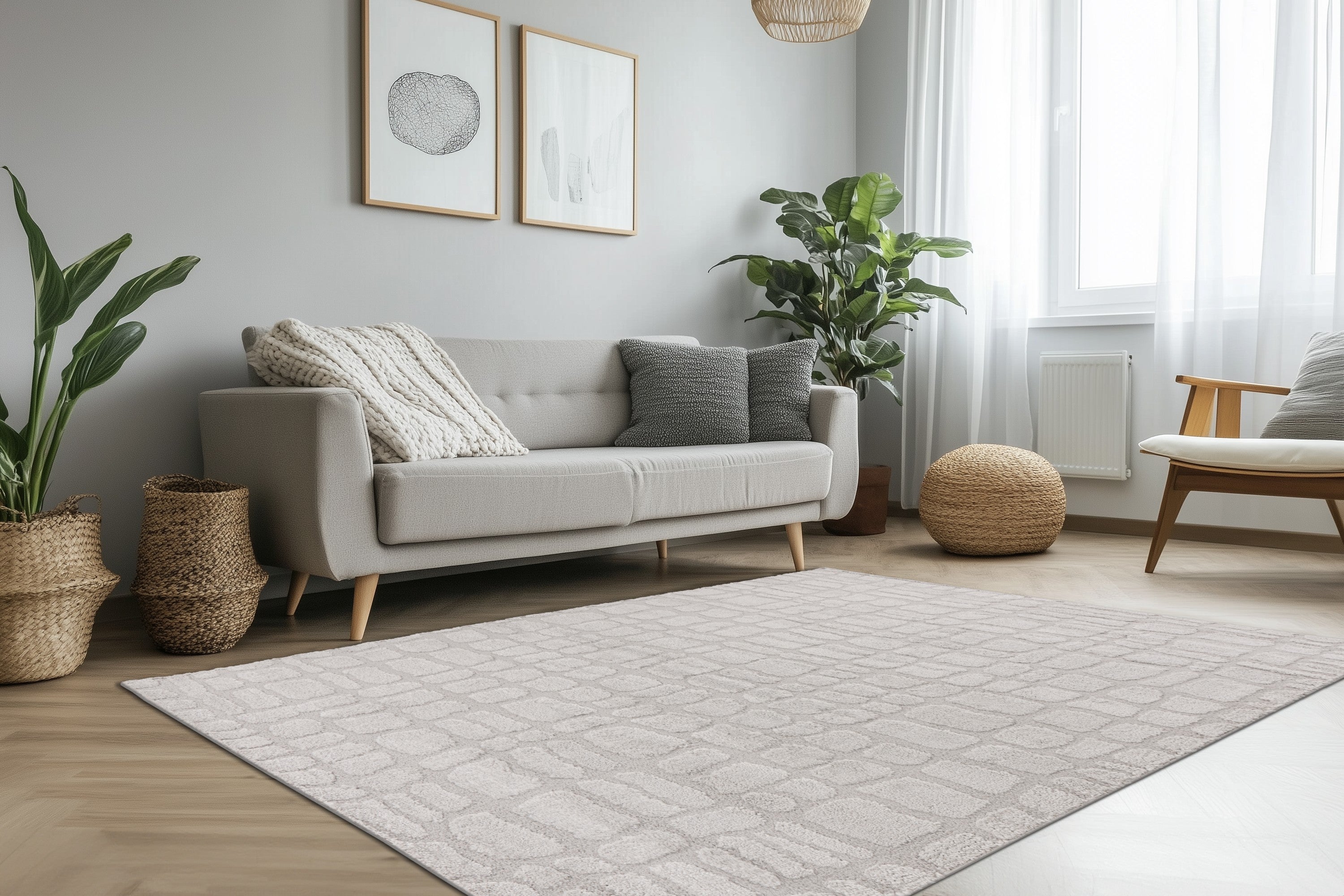 kayoom-kick-off-125-kurzflorteppich-silber-20-mm-florh-he-1000-g-m-polyester image 3