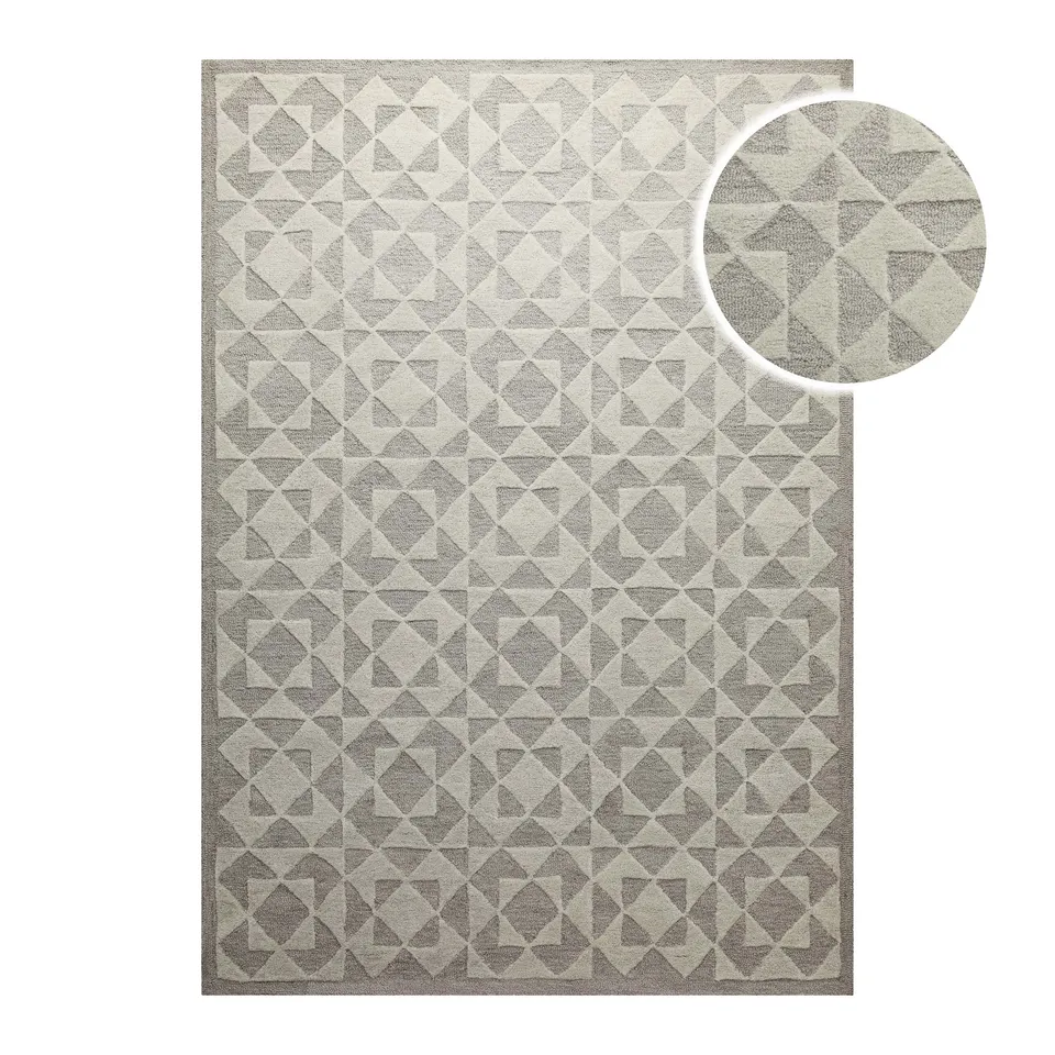 weconhome-downtown-kurzflorteppich-taupe-grau-handgetuftet image 1