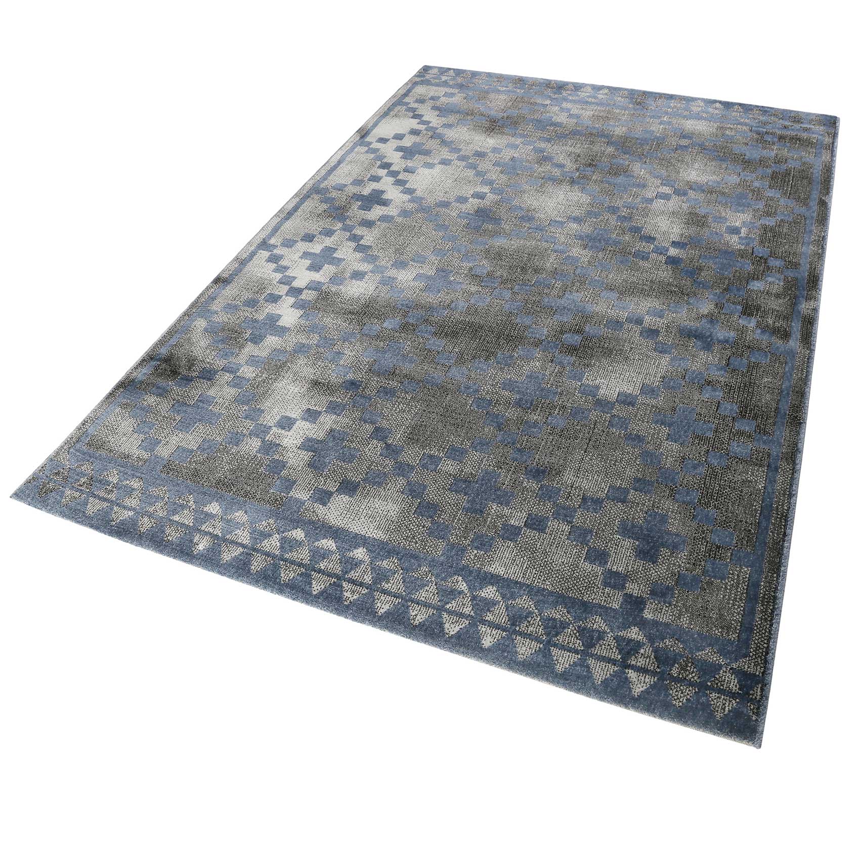 weconhome-pleasure-2-0-teppich-grau-blau-kurzflor-geometrisch image 2