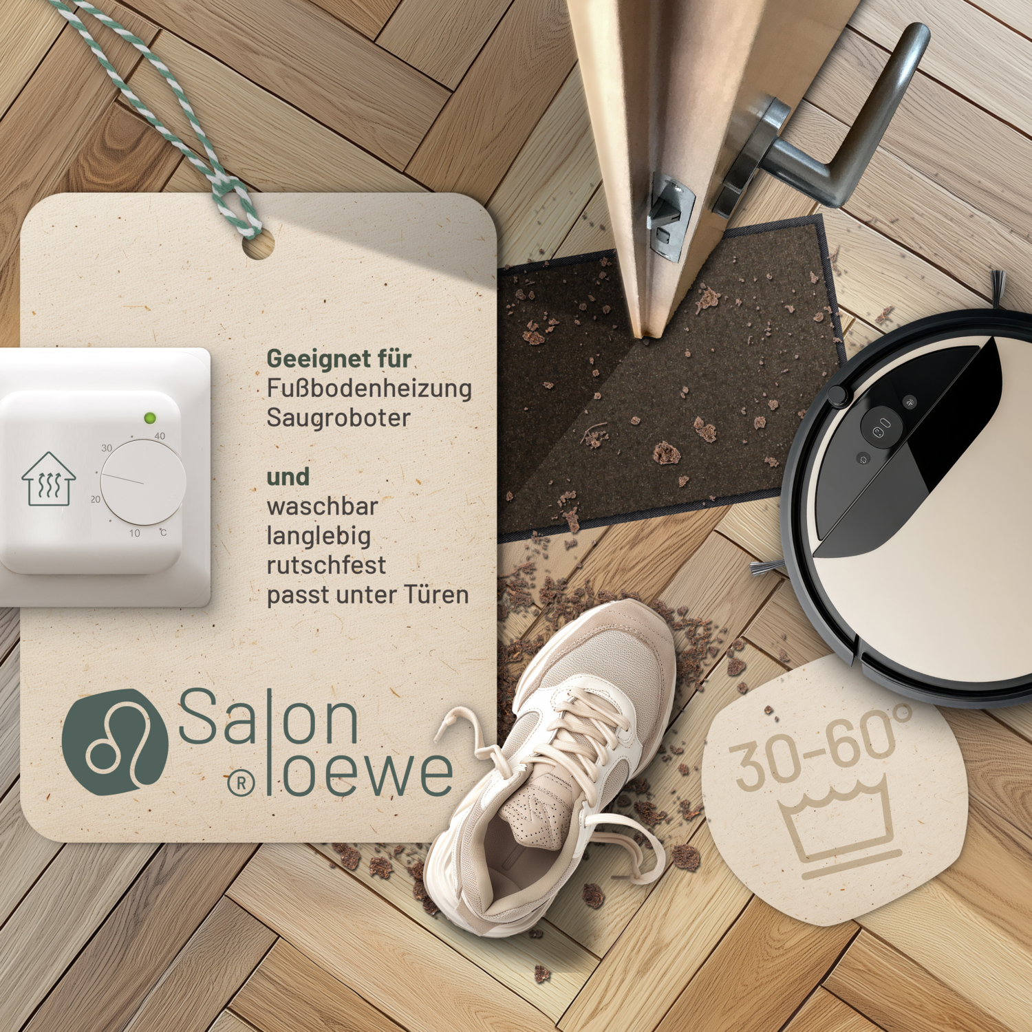 salonloewe-schokobraun-minimatte-30-x-60-cm-waschbare-fu-matte-mit-rutschfestem- image 2