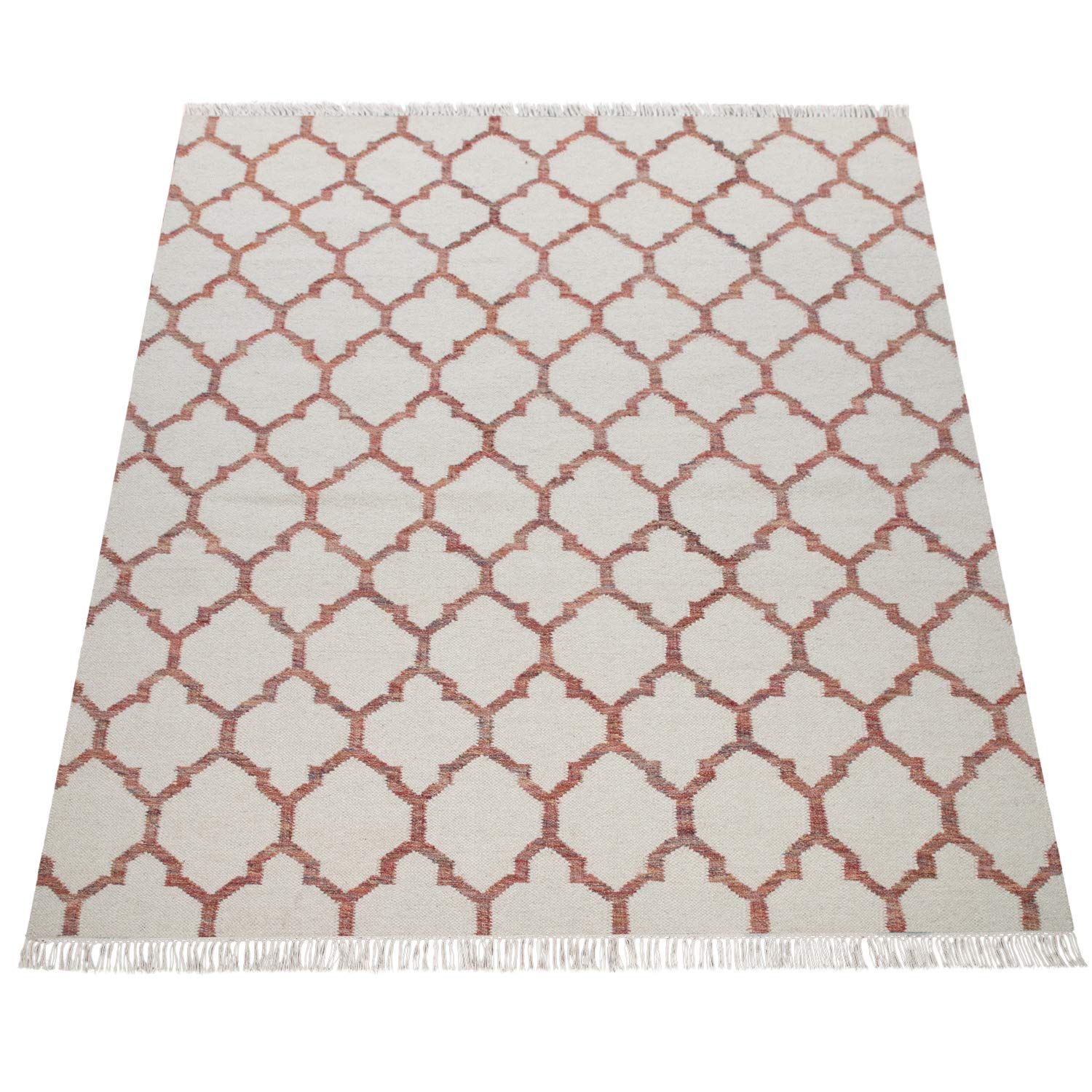 paco-home-teppich-skandi-kilim-marokko-beige-rot-140x200-cm image 4
