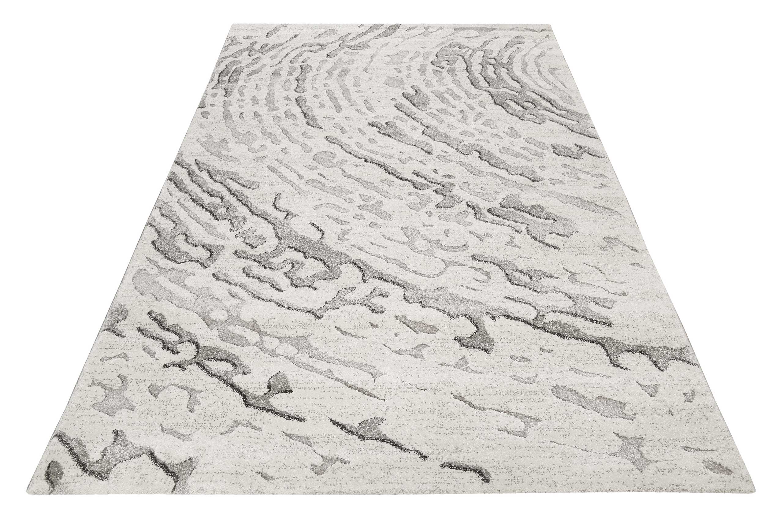 weconhome-kurzflor-teppich-forest-grau-silber-baumring-relief image 2