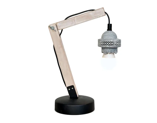 kayoom-rossa-vi-tischlampe-holz-metall-e27-zeitloses-design image 1