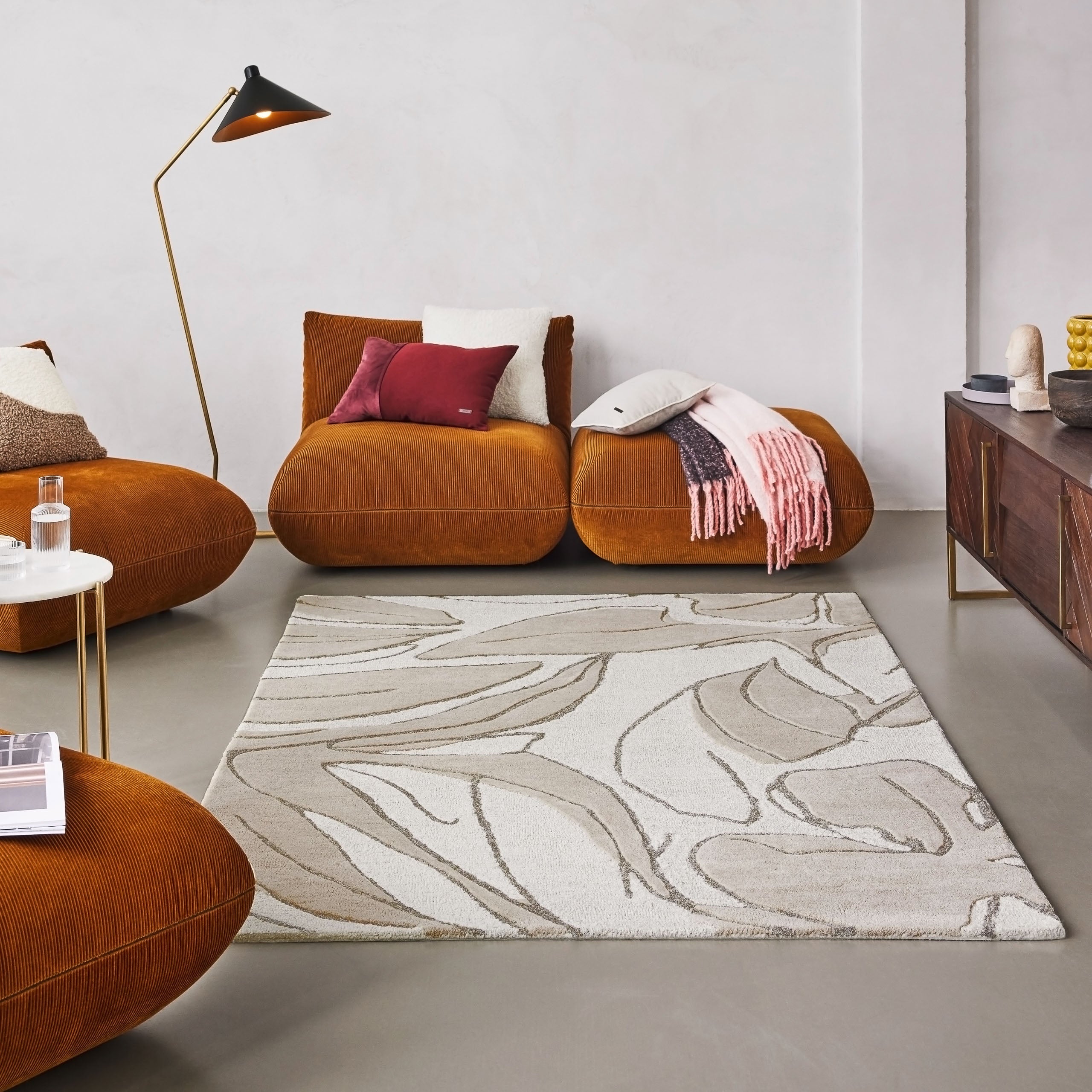 weconhome-tunia-kurzflorteppich-beige-schurwolle-10-mm image 2